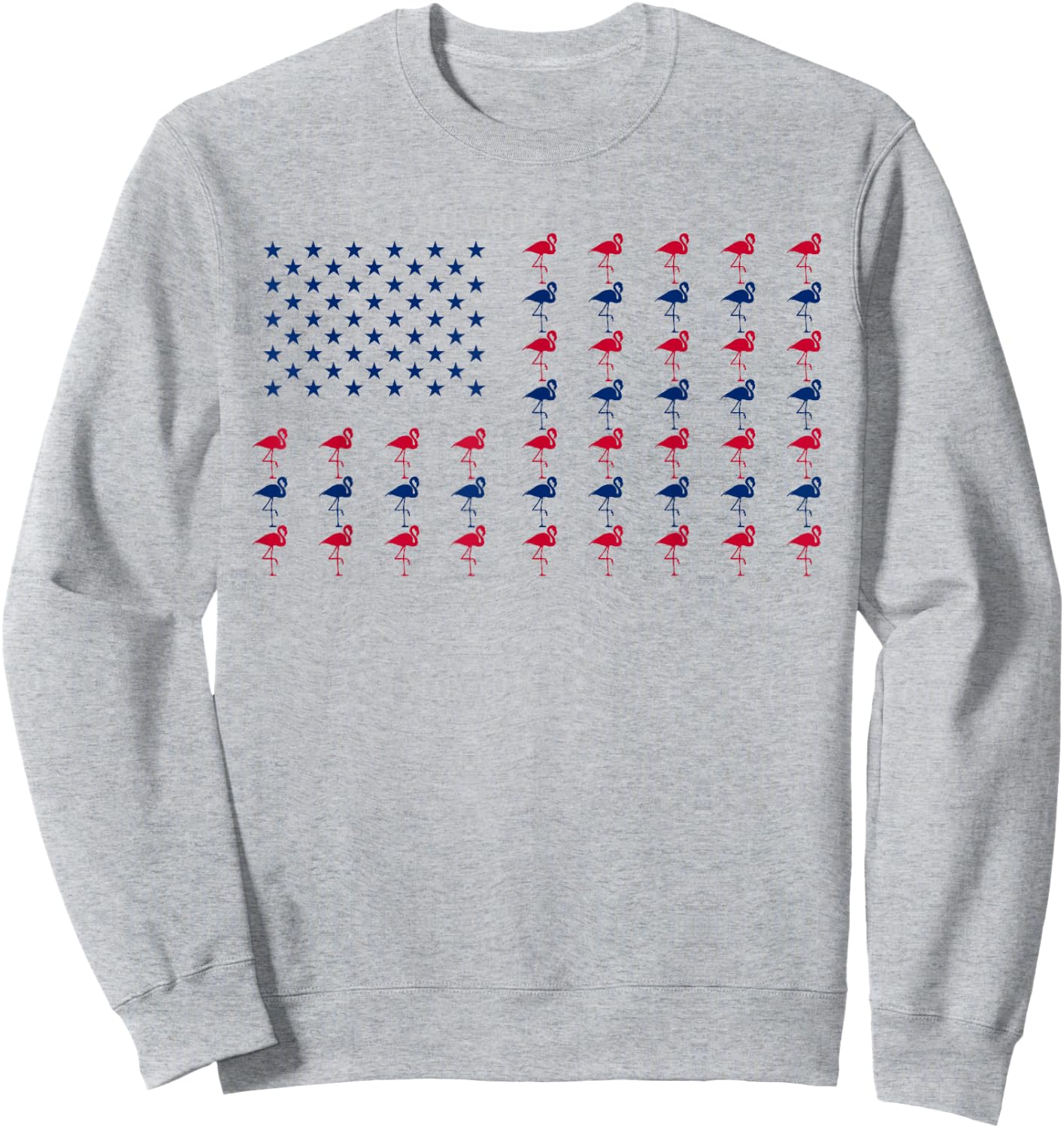 USA American Flag Flamingo Lover 4th of July Patriotic Women Sweatshirt - Sweatshirt | Ash