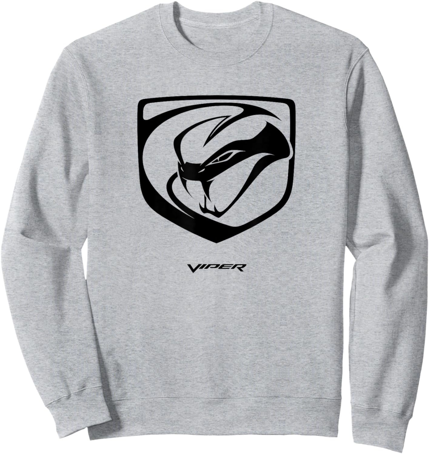 Dodge Men's Grey Viper Logo , Small, Short Sleeve, Classic Fit Sweatshirt - Sweatshirt | Ash