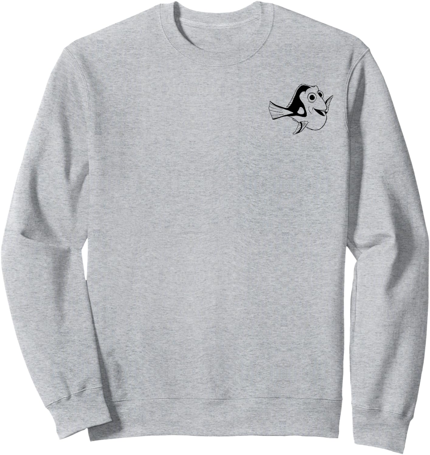 Disney Pixar Finding Nemo Dory Outline Pocket Wave Sweatshirt - Sweatshirt | Ash