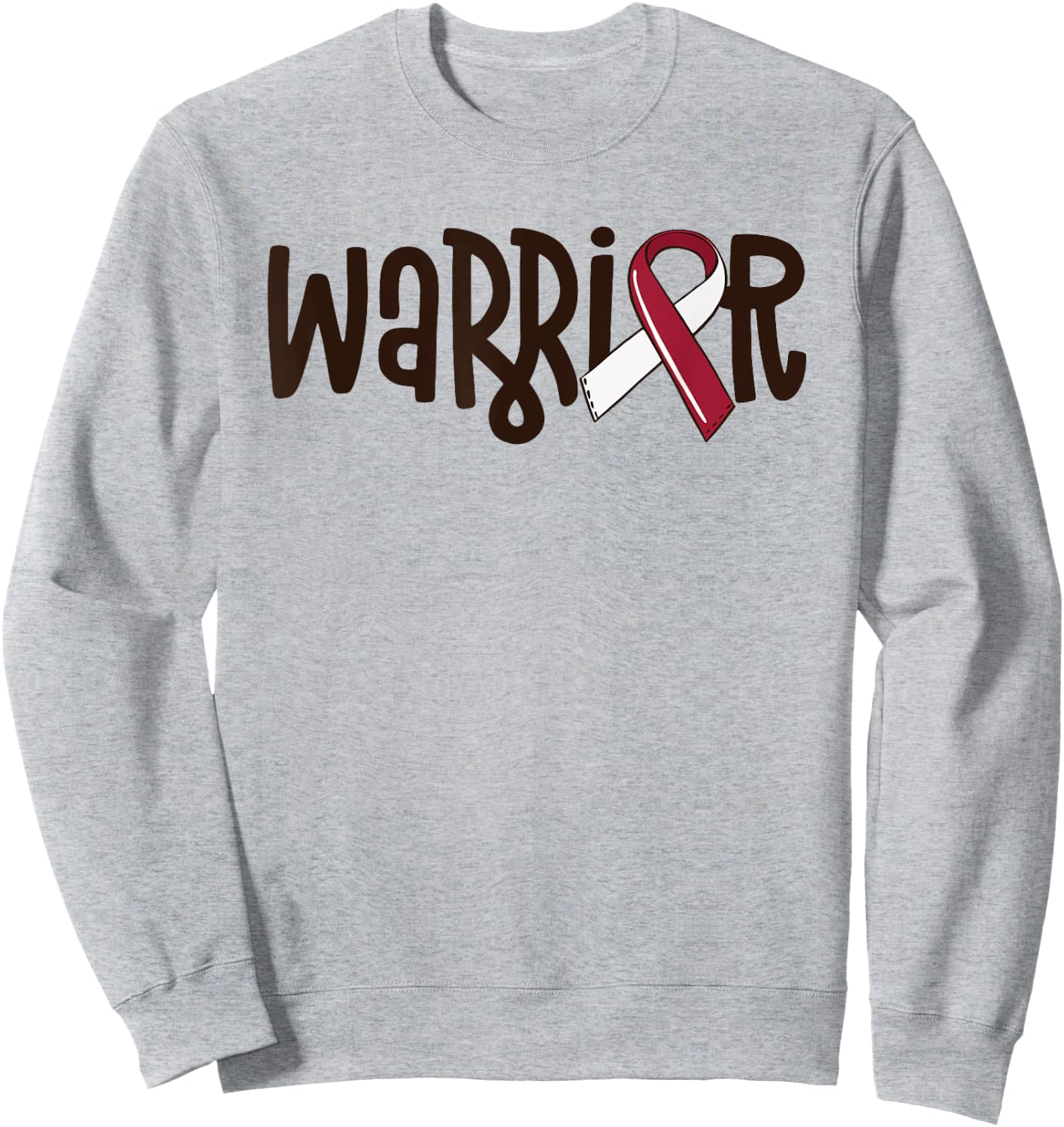 Oral Cancer Warrior Head And Neck Cancer Burgundy Ribbon Sweatshirt - Sweatshirt | Ash