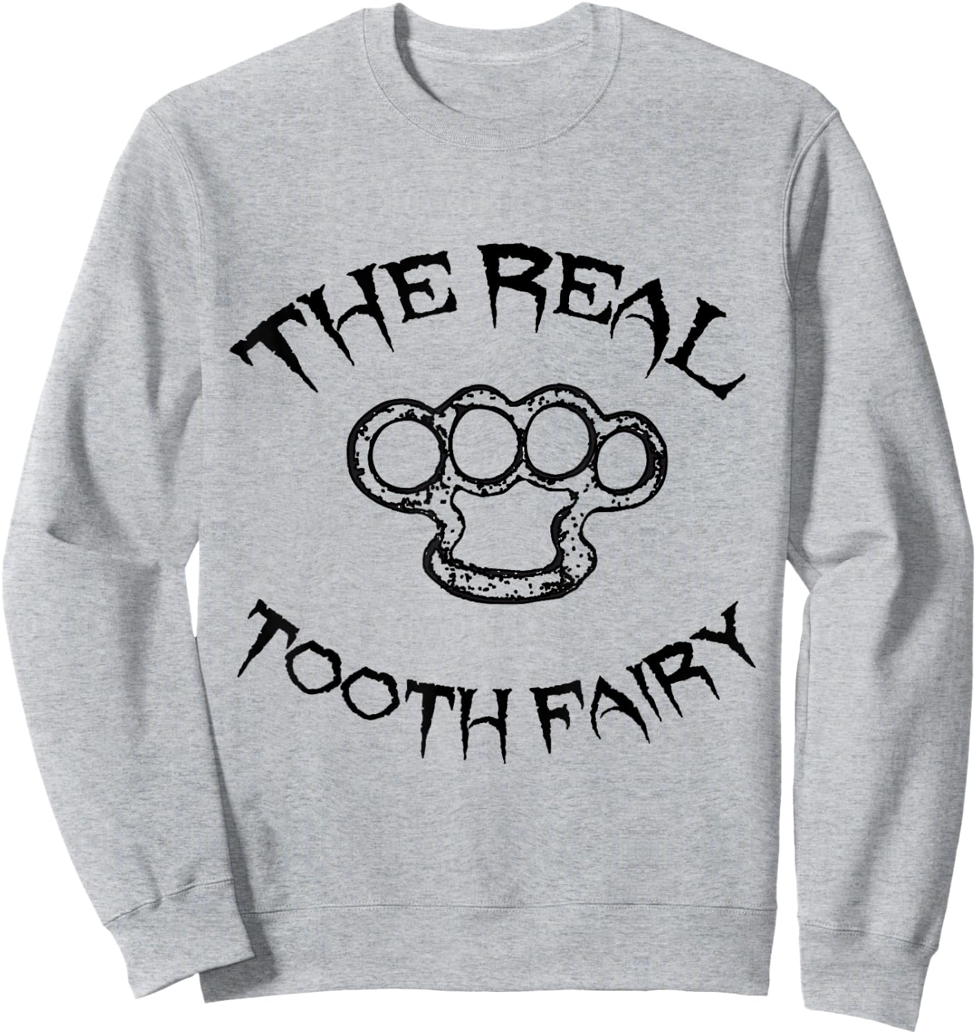 Funny Tooth Fairy Shirts And Gifts Cool Tooth Fairy Brass Knuckles Halloween Sweatshirt - Sweatshirt | Ash