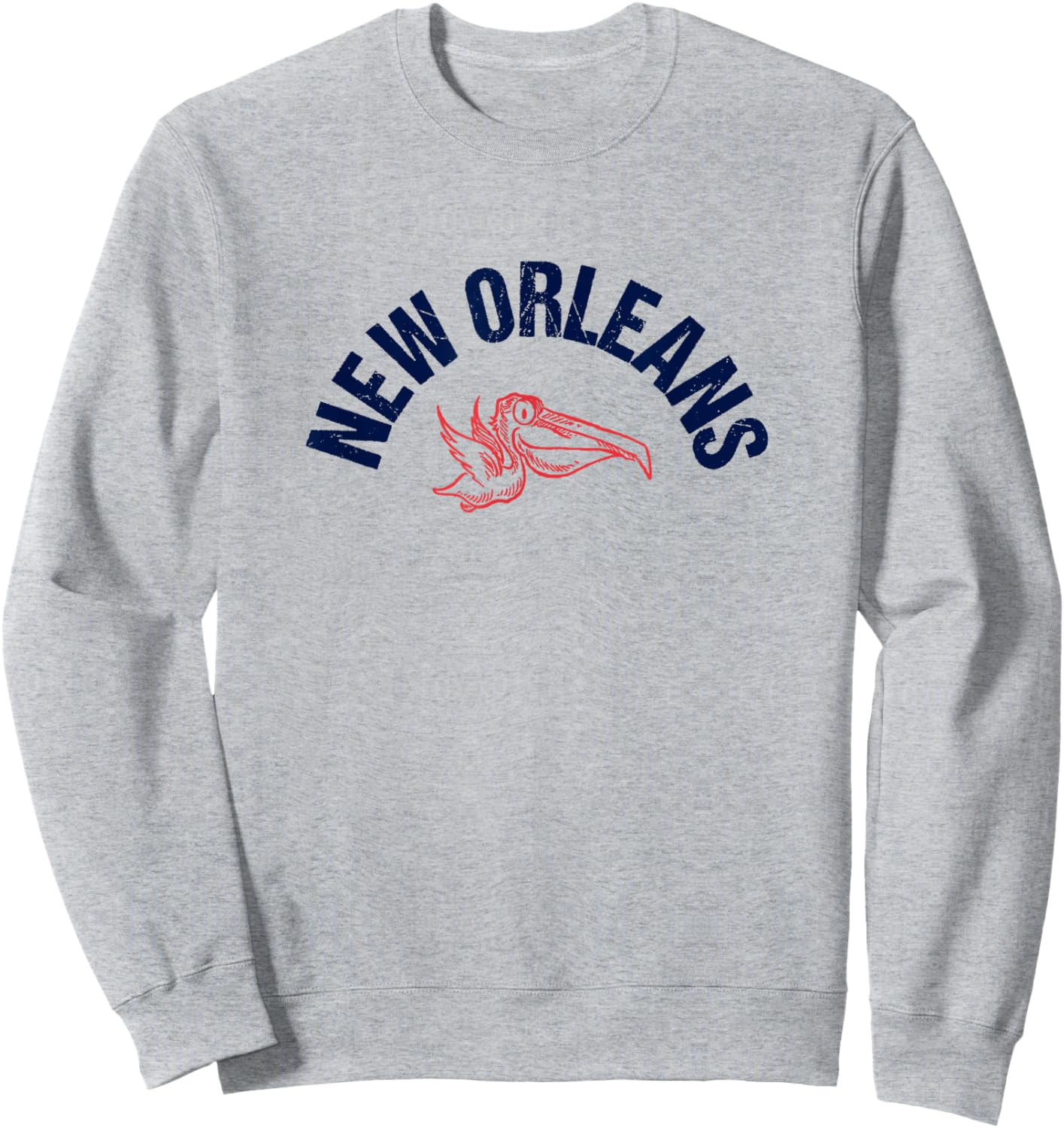 New Orleans Native Pelican Thowback Retro New Orleans Pro Sweatshirt - Sweatshirt | Ash