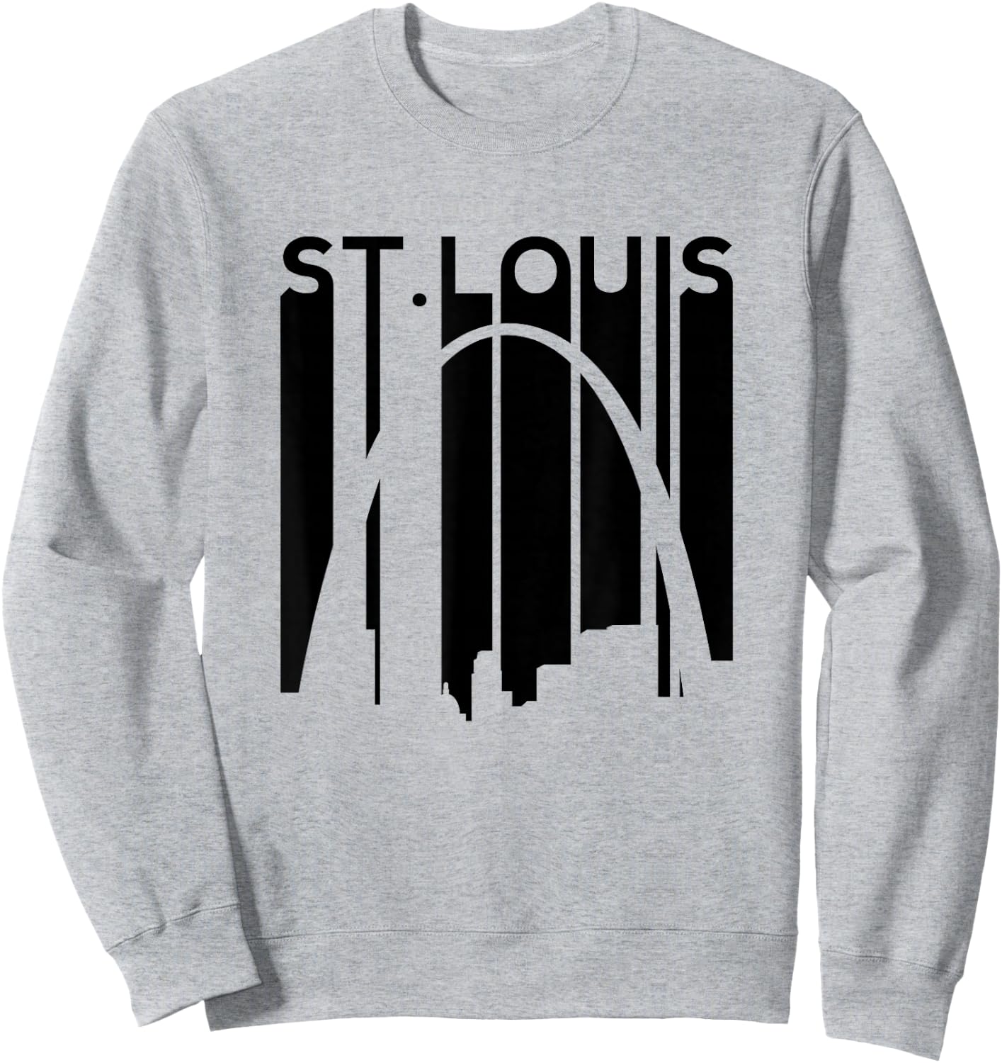 St Louis Missouri Gateway Arch Retro Mississippi River Lou Sweatshirt - Sweatshirt | Ash