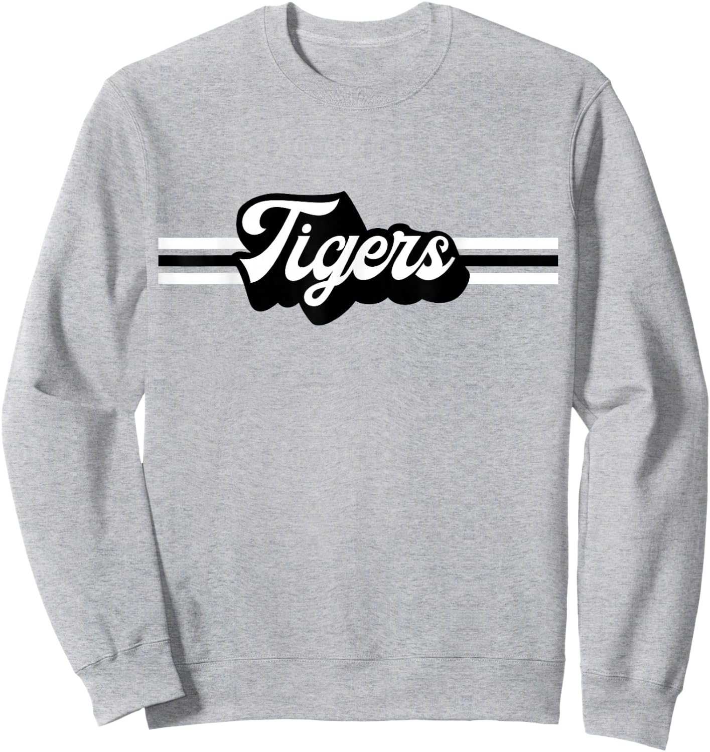 Retro Tigers Mascot, School Spirit, Tiger Sports Sweatshirt - Sweatshirt | Ash