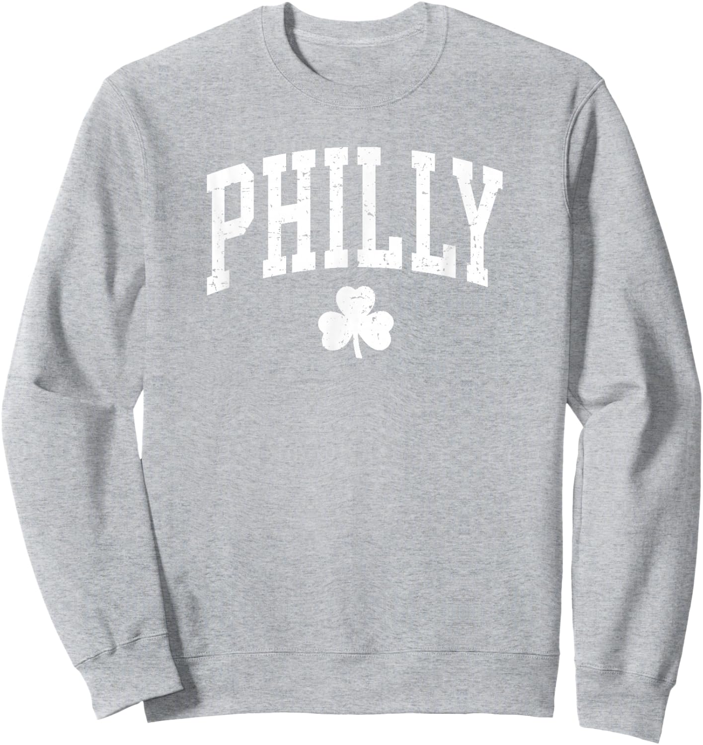 Retro Philly Philadelphia St Patricks Day Clover Boys Girls Sweatshirt - Sweatshirt | Ash