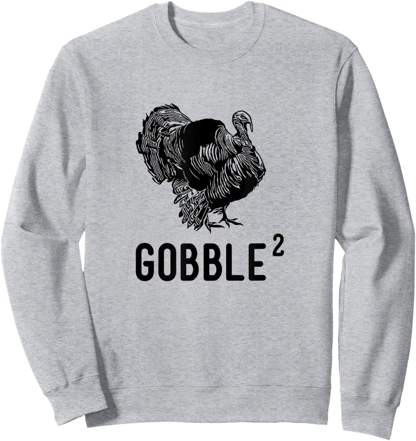 Gobble Squared Thanksgiving Turkey Funny Teacher Math Joke Sweatshirt - Sweatshirt | Ash