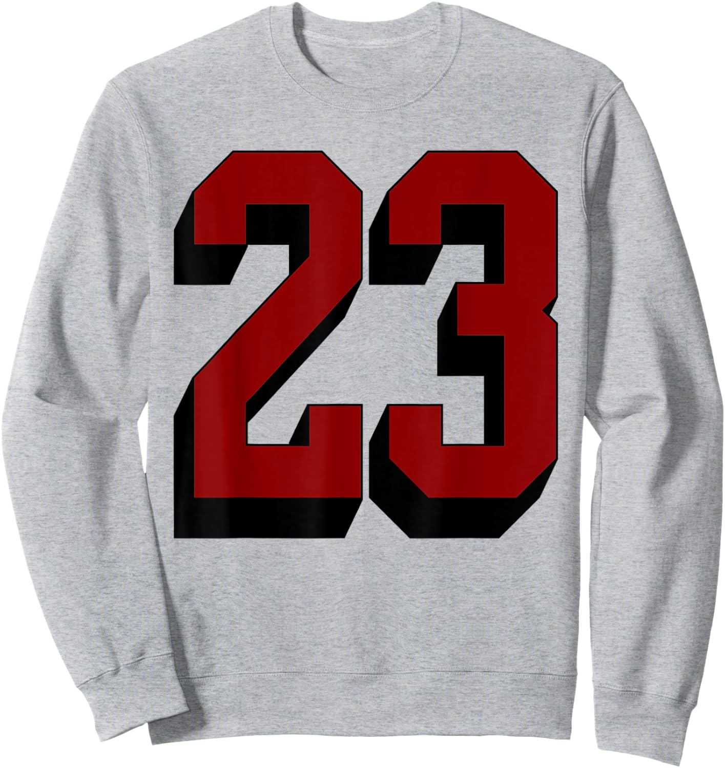 #23 Number 23 Varsity Fan Sports Team White Jersey Sweatshirt - Sweatshirt | Ash