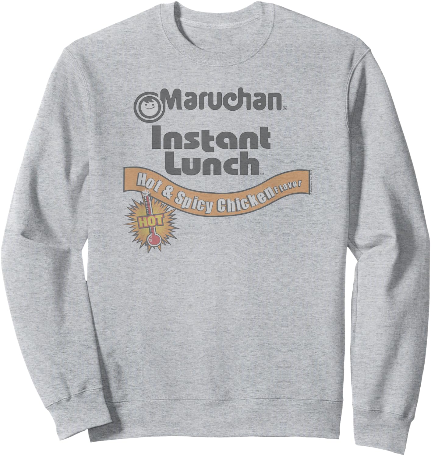 Maruchan Instant Lunch Hot & Spicy Chicken Flavor Logo Sweatshirt - Sweatshirt | Ash