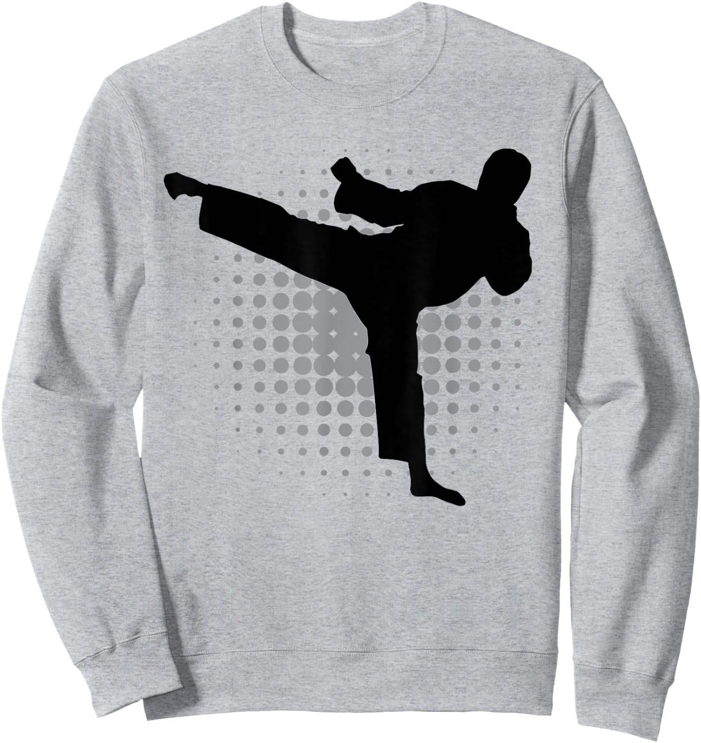 Taekwondo Kick Silhouette Karate Boys Girls Martial Arts Sweatshirt - Sweatshirt | Ash