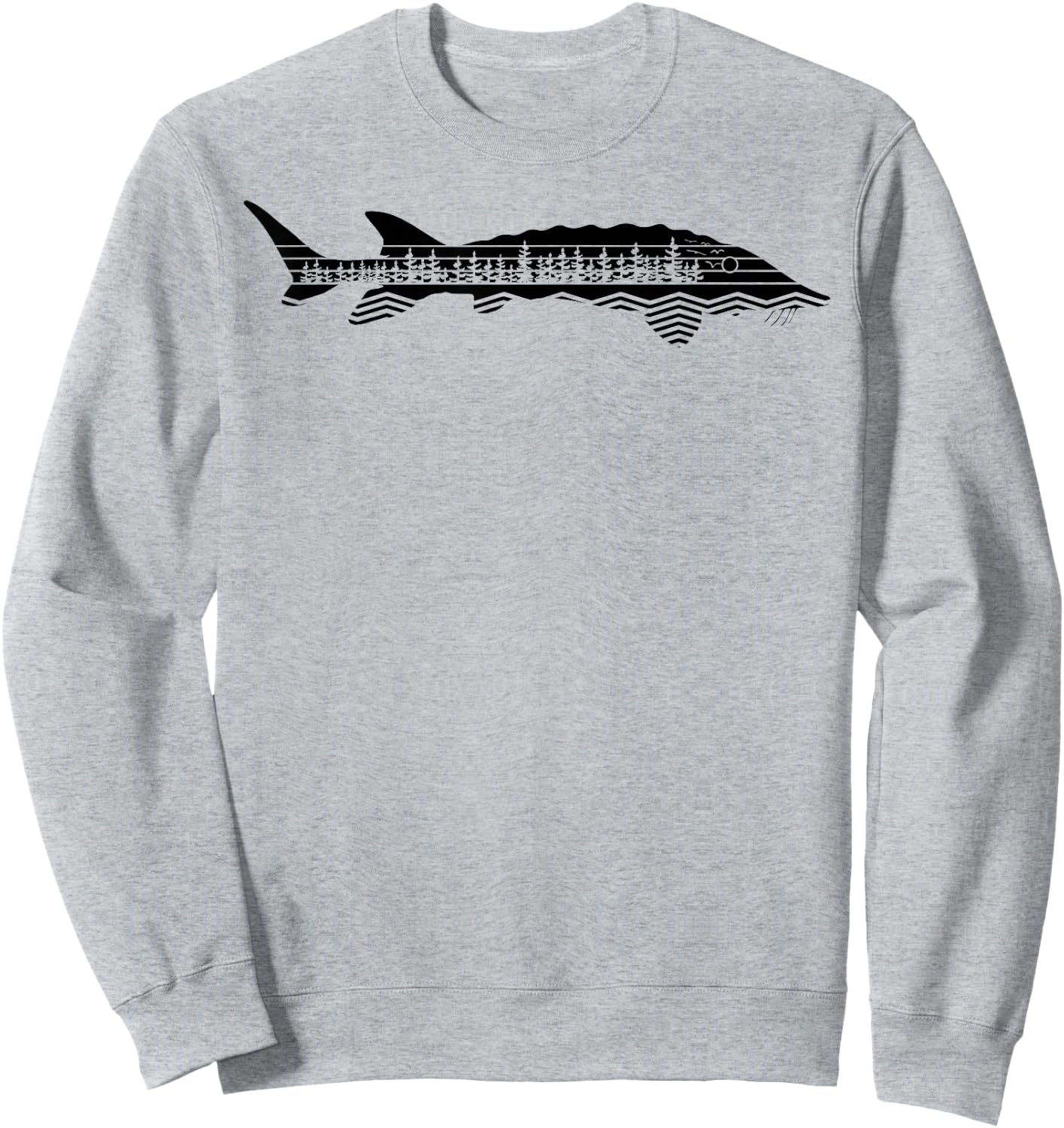Vintage Nature Outdoor Fishing - Fisher Sturgeon Fish Sweatshirt - Sweatshirt | Ash