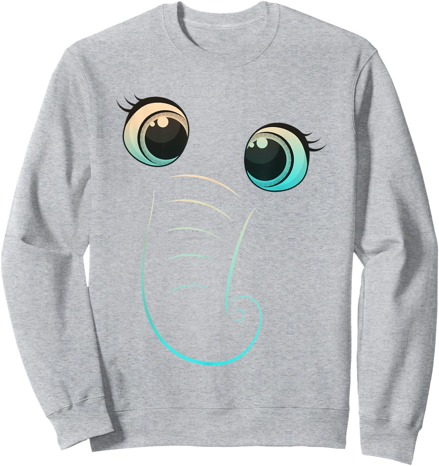Halloween Costume Animal Cute Elephant Face Kids Eyes Snout Sweatshirt - Sweatshirt | Ash