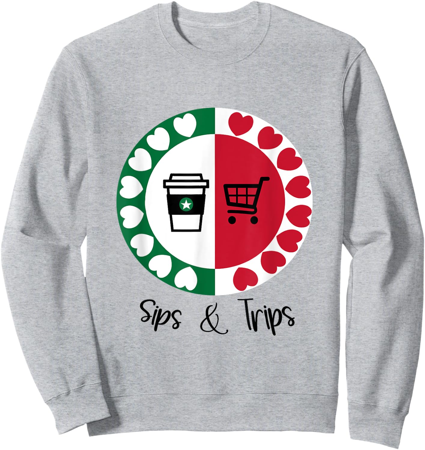 Coffee Sips and Shopping Trips Sweatshirt - Sweatshirt | Ash
