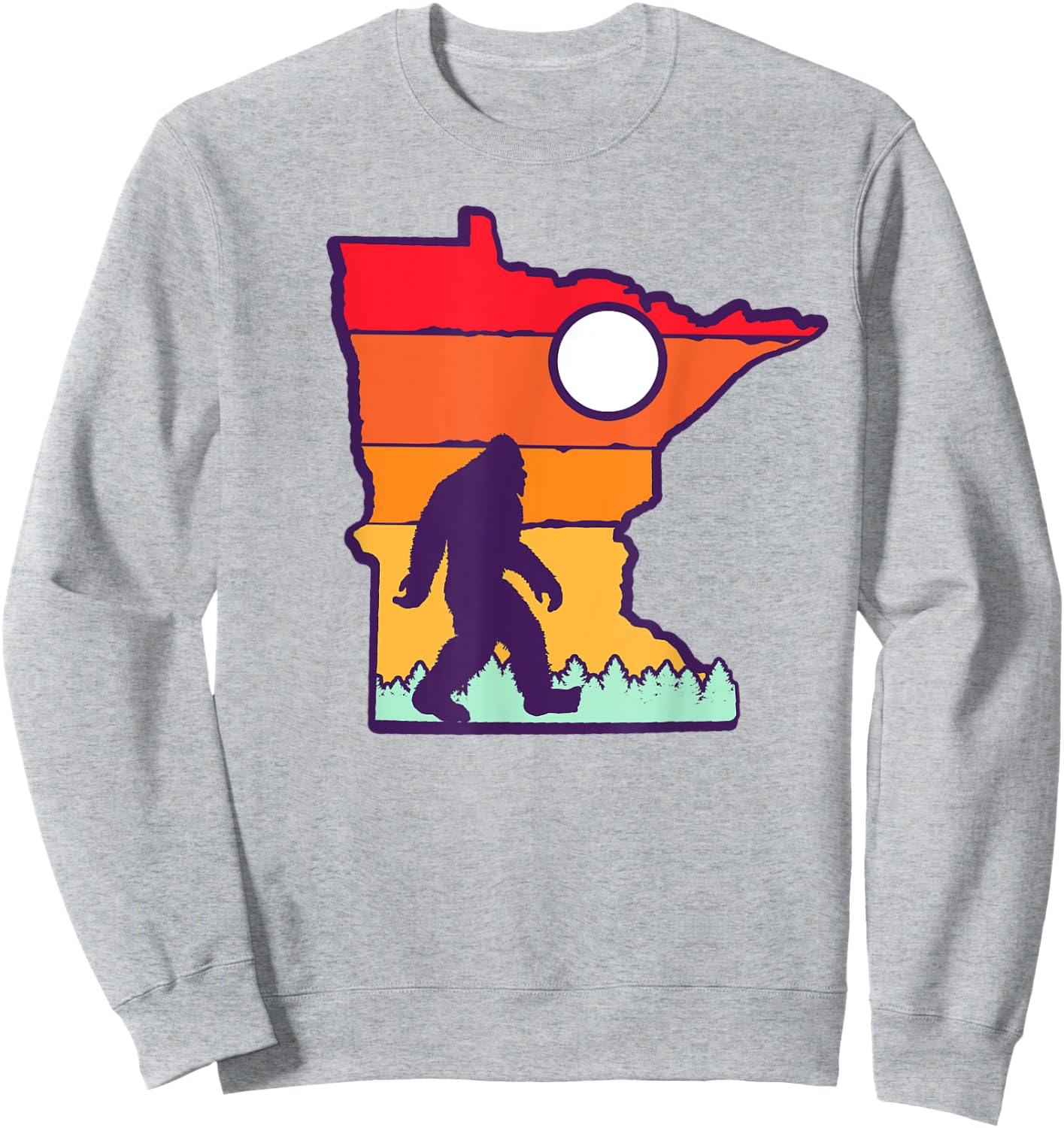 Minnesota Vintage Outdoor Bigfoot State Sasquatch Team Retro Sweatshirt - Sweatshirt | Ash