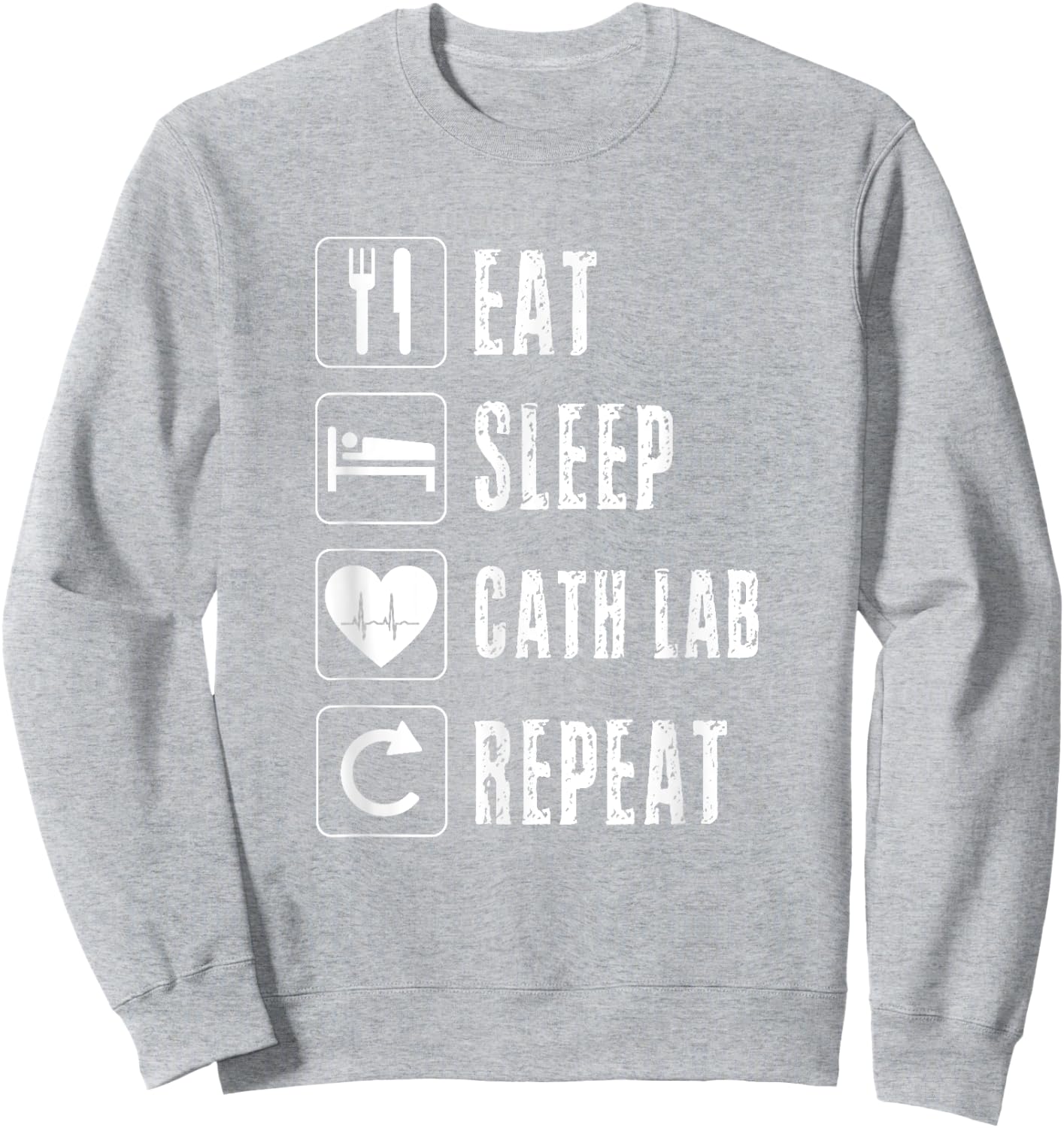 Cath Lab Nurse Cardiac Nursing Heart Tech Heartbeat EKG Sweatshirt - Sweatshirt | Ash