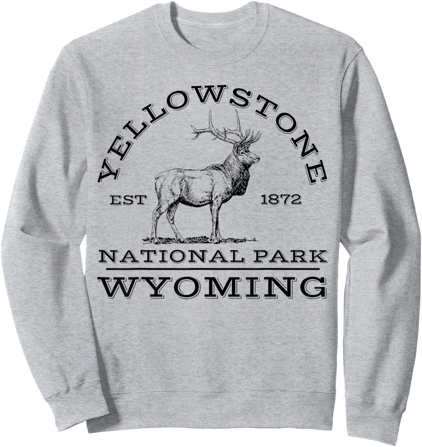 Yellowstone National Park Elk Wyoming Hike Outdoors Sweatshirt - Sweatshirt | Ash