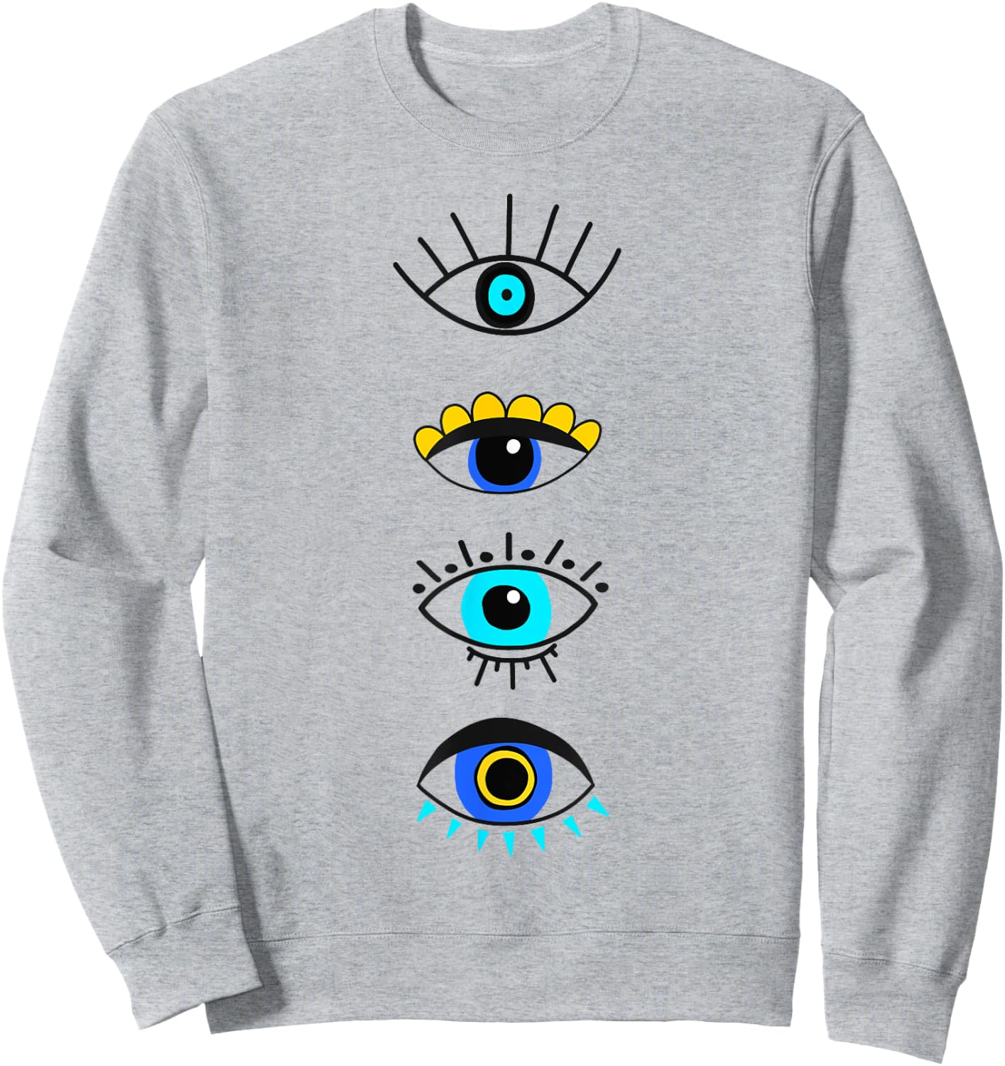 Evil Eye Curse Protection Seeing Eyes Nazar Mati Evil Eye Sweatshirt - Sweatshirt | Ash