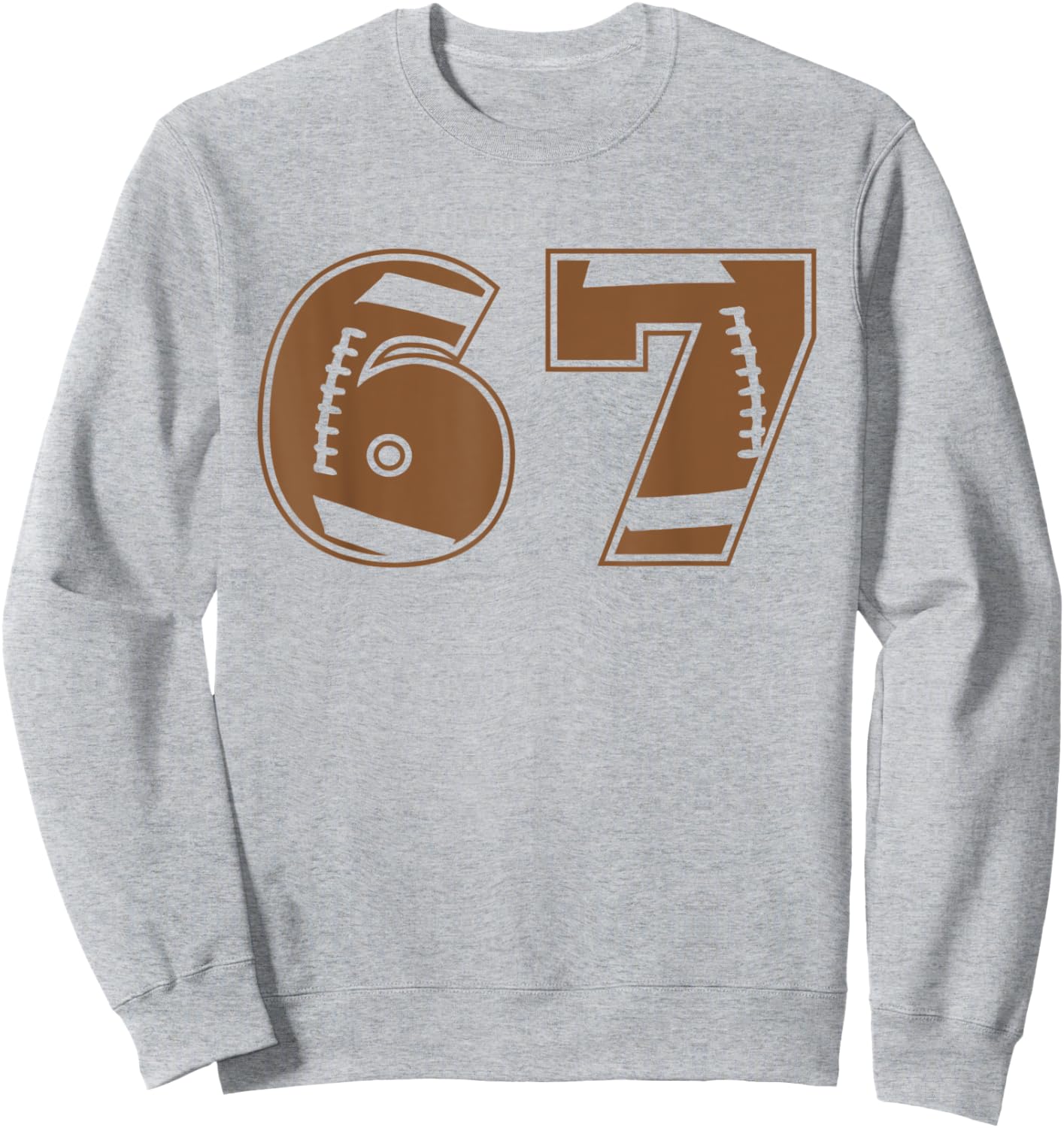 Football 67 Jersey Number Sweatshirt - Sweatshirt | Ash
