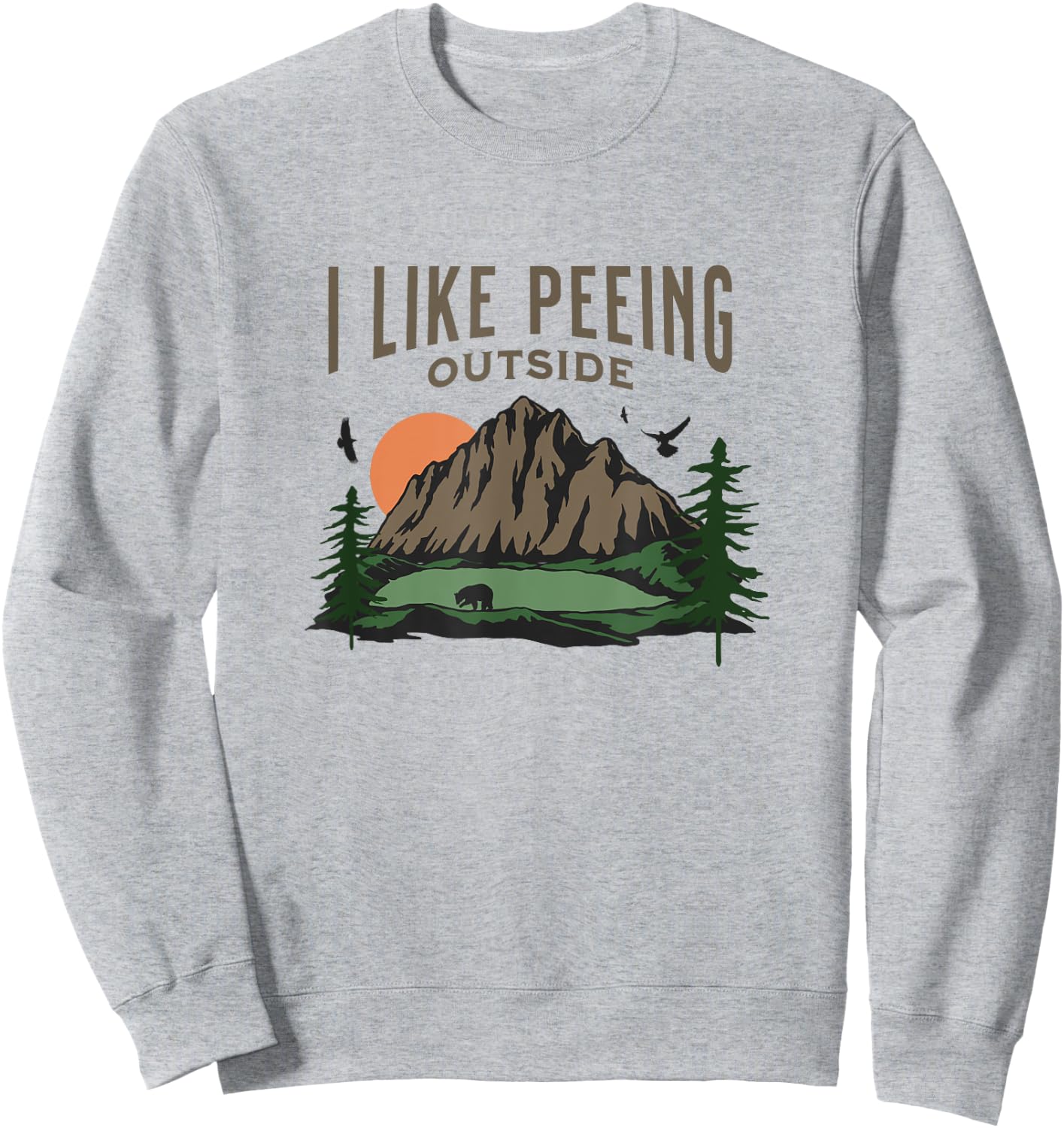 Josh's -Adults Grey Nature Small Classic Fit Crew Collar Short Sleeve Sweatshirt - Sweatshirt | Ash