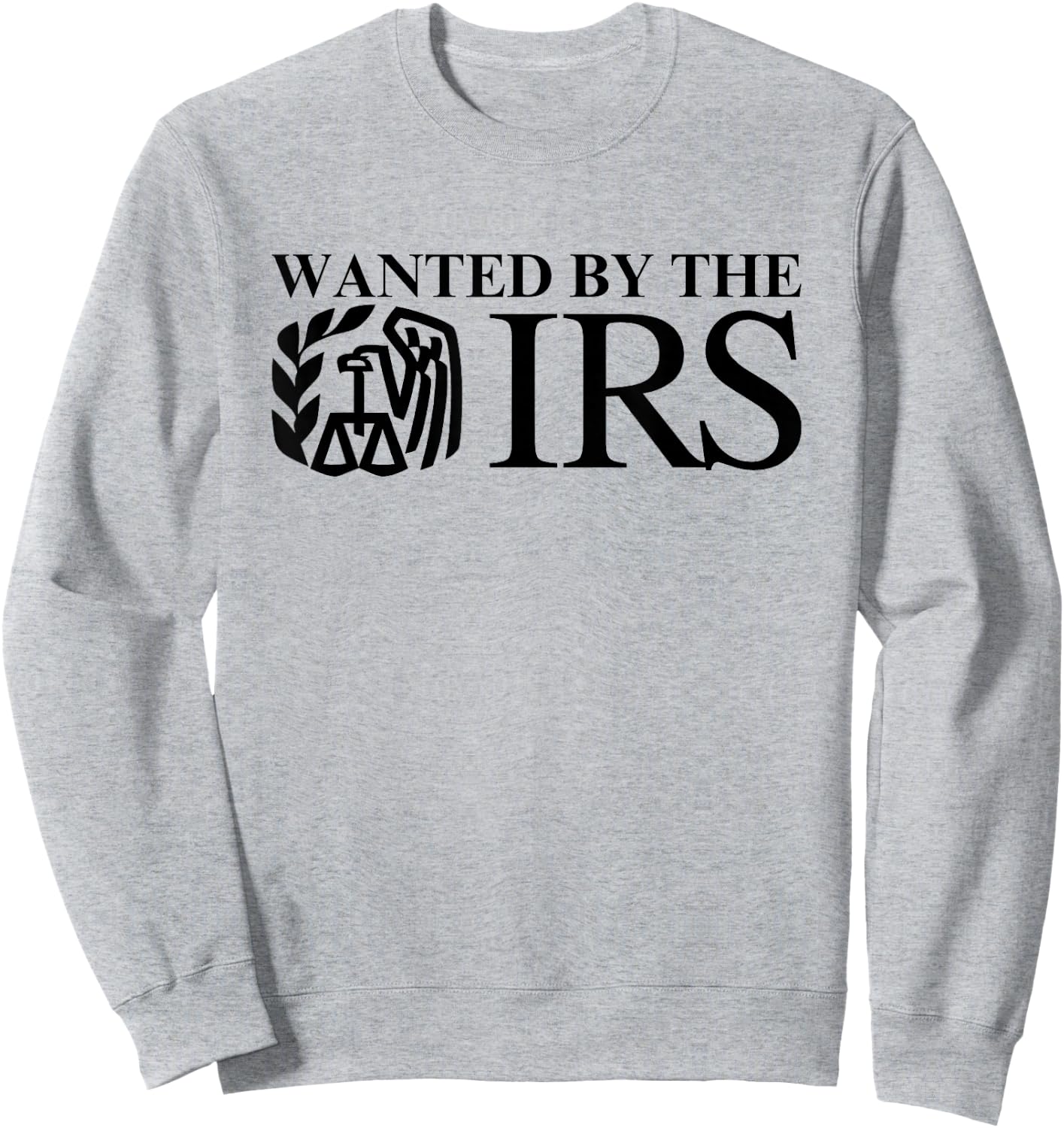 Wanted By The IRS Y2K Satire Accountant Finance Novelty Meme Sweatshirt - Sweatshirt | Ash