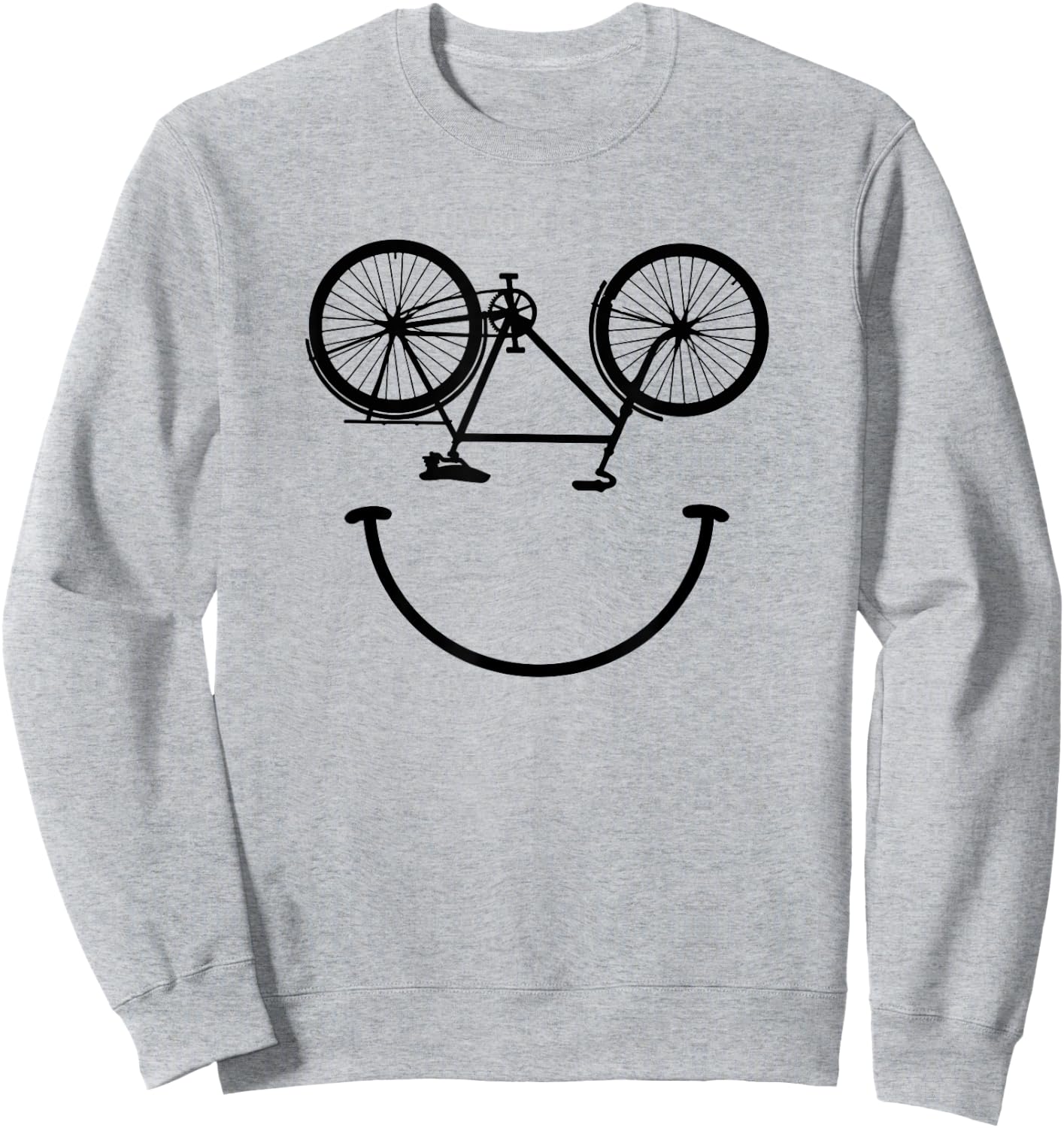 Smiling face Bike Smile cycling Bicycle Smiling Face Sweatshirt - Sweatshirt | Ash