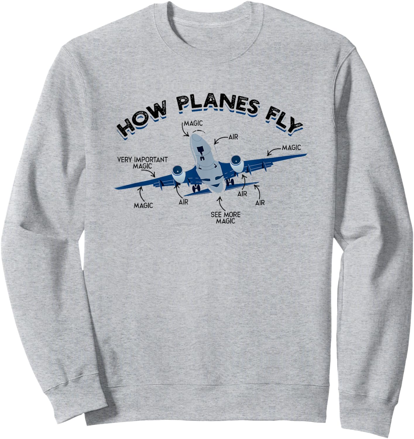 How planes fly - Aviation Airline Airplane Aeroplane Pilot Sweatshirt - Sweatshirt | Ash