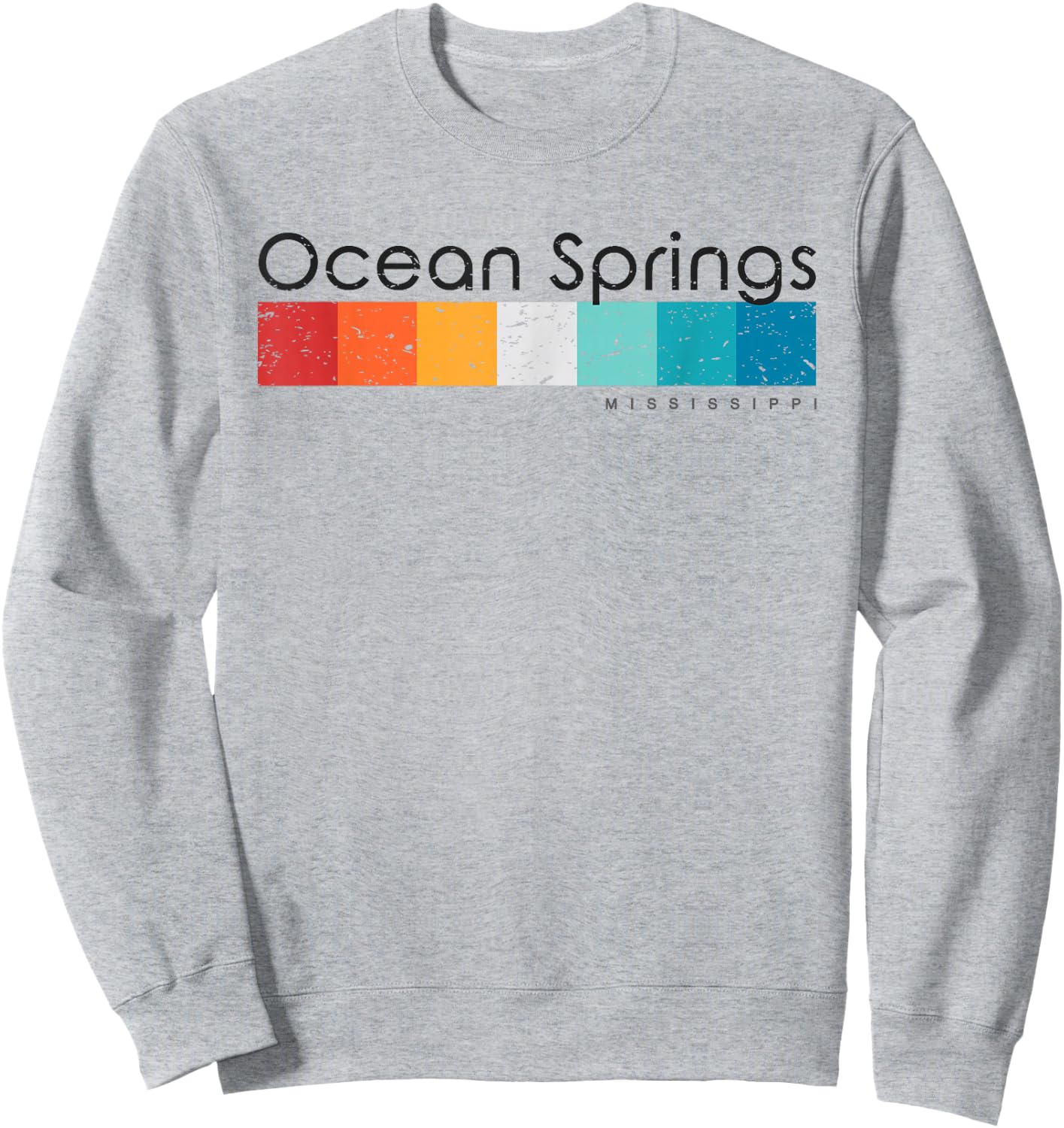Vintage Ocean Springs Mississippi MS Retro Design Sweatshirt - Sweatshirt | Ash