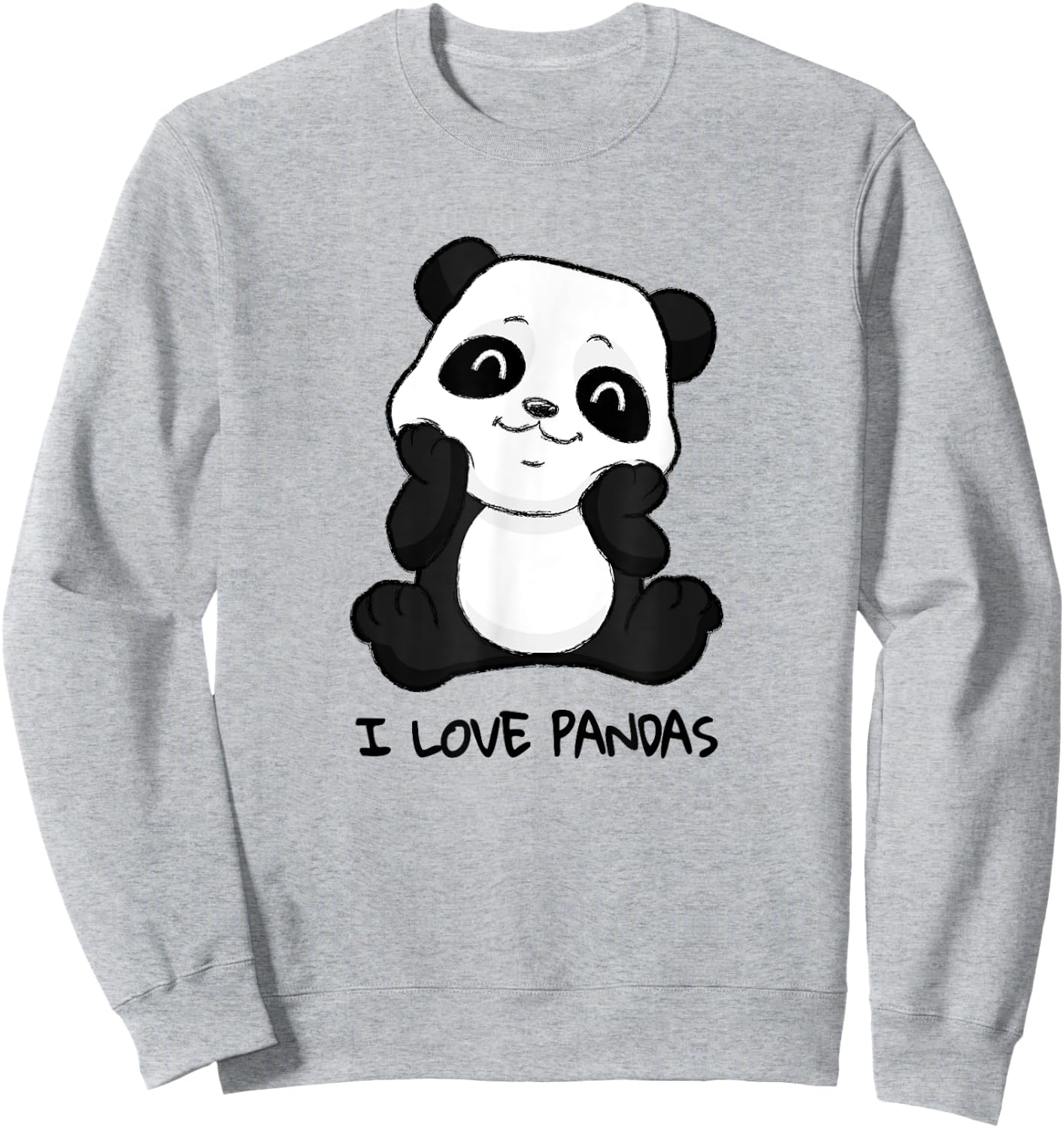 I love Pandas Shirt Sweet Panda bear Baby Panda Girl Sweatshirt - Sweatshirt | Ash