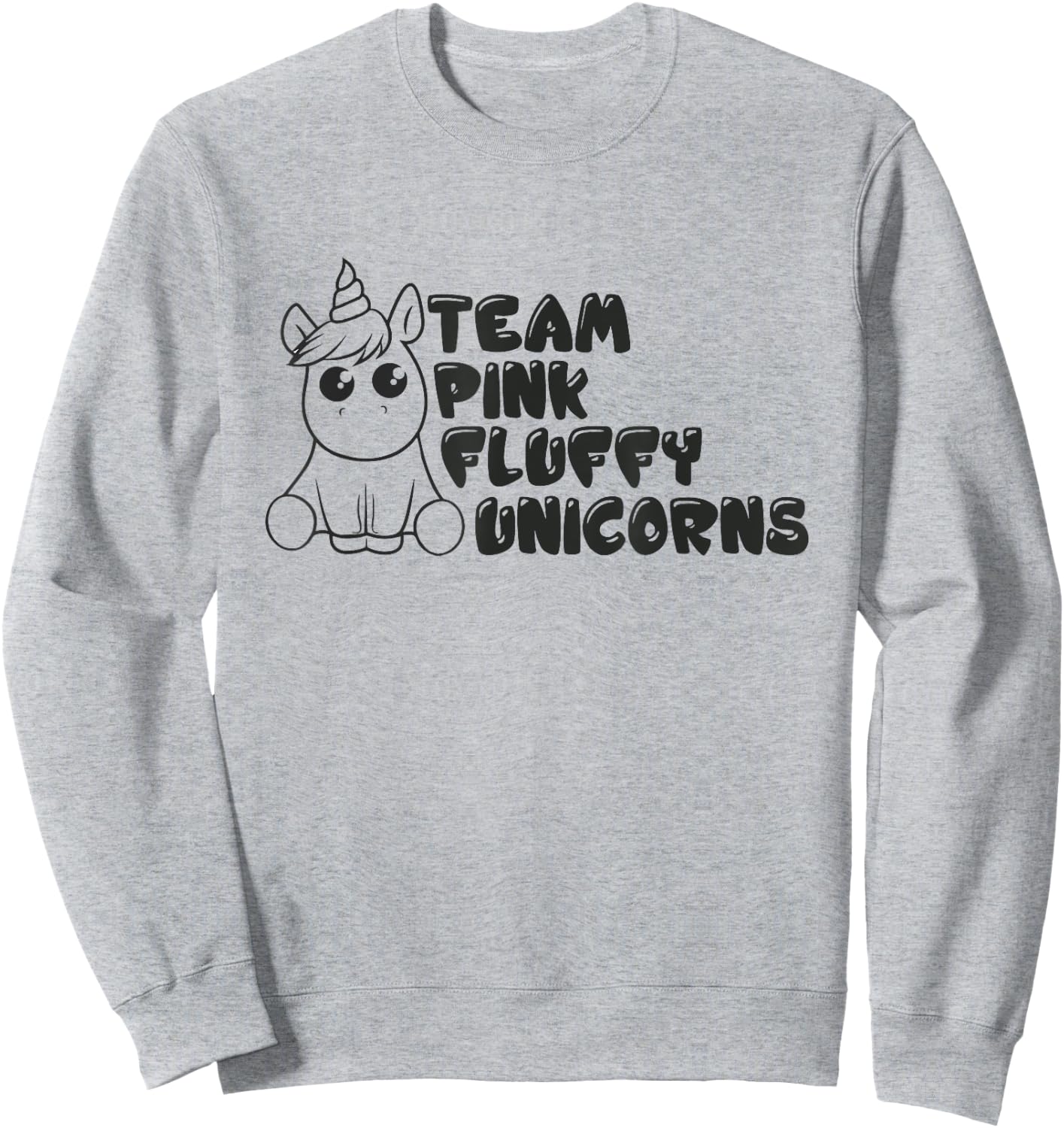 Team Pink Fluffy Unicorn Sweatshirt - Sweatshirt | Ash