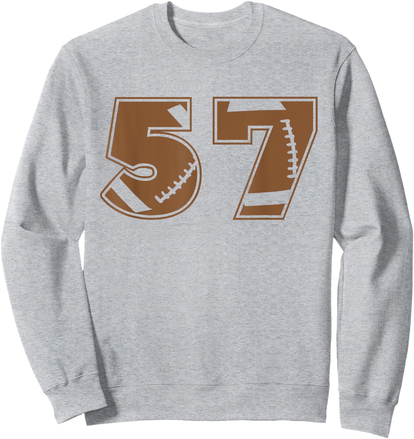 Football 57 Jersey Number Sweatshirt - Sweatshirt | Ash