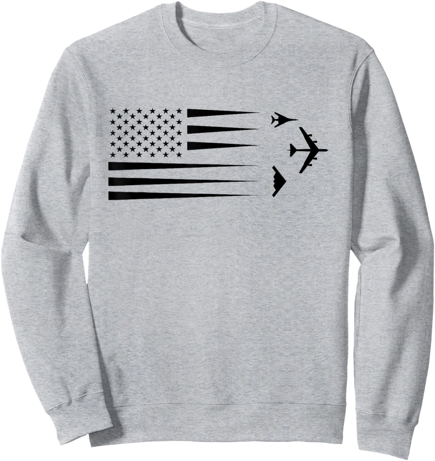 B-2 Spirit B-1 Lancer B-52 Bomber Airplane Sweatshirt - Sweatshirt | Ash