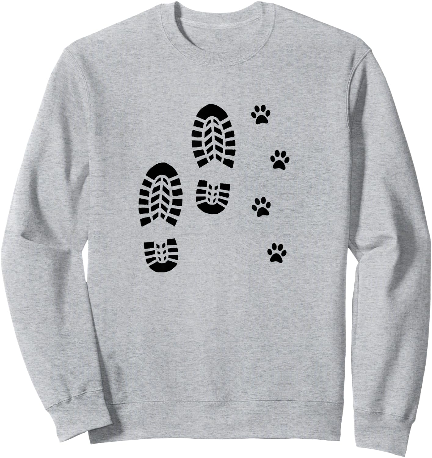 Dog and Man Hiking Dog Hiker People That Hike with Dogs Paw Sweatshirt - Sweatshirt | Ash