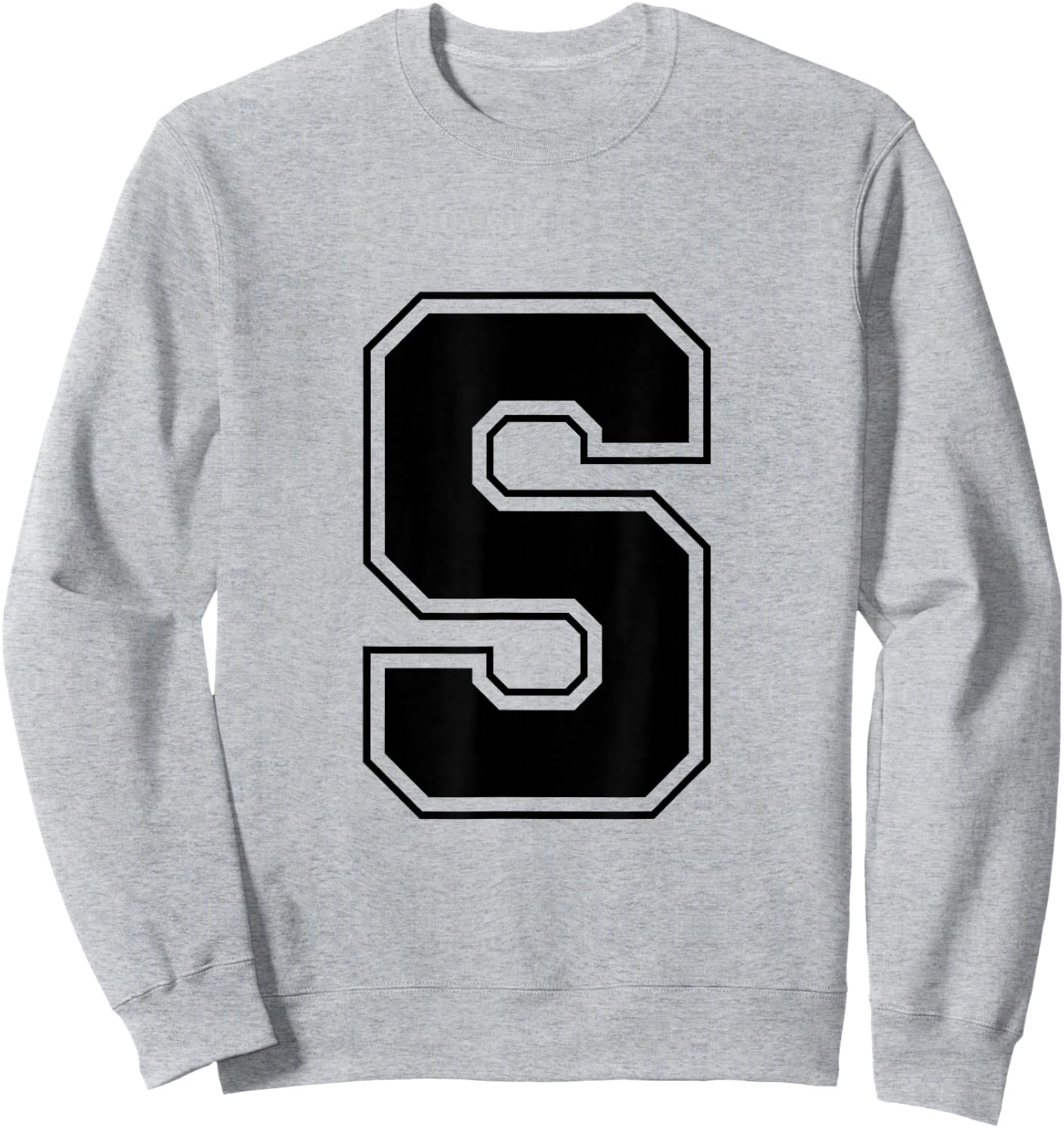 Letter S Big Bold Capital Varsity Alphabet Monogram Sweatshirt - Sweatshirt | Ash