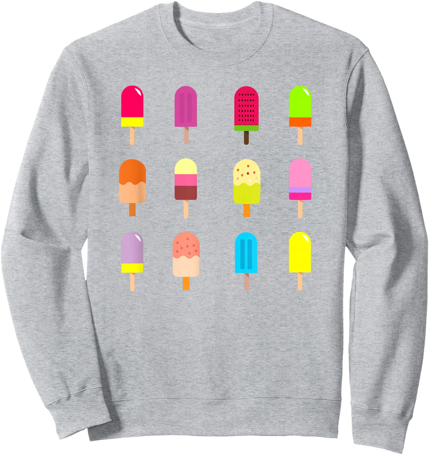 Novelty Popsicle Funny Summer Design Ice Cream Gift Sweatshirt - Sweatshirt | Ash