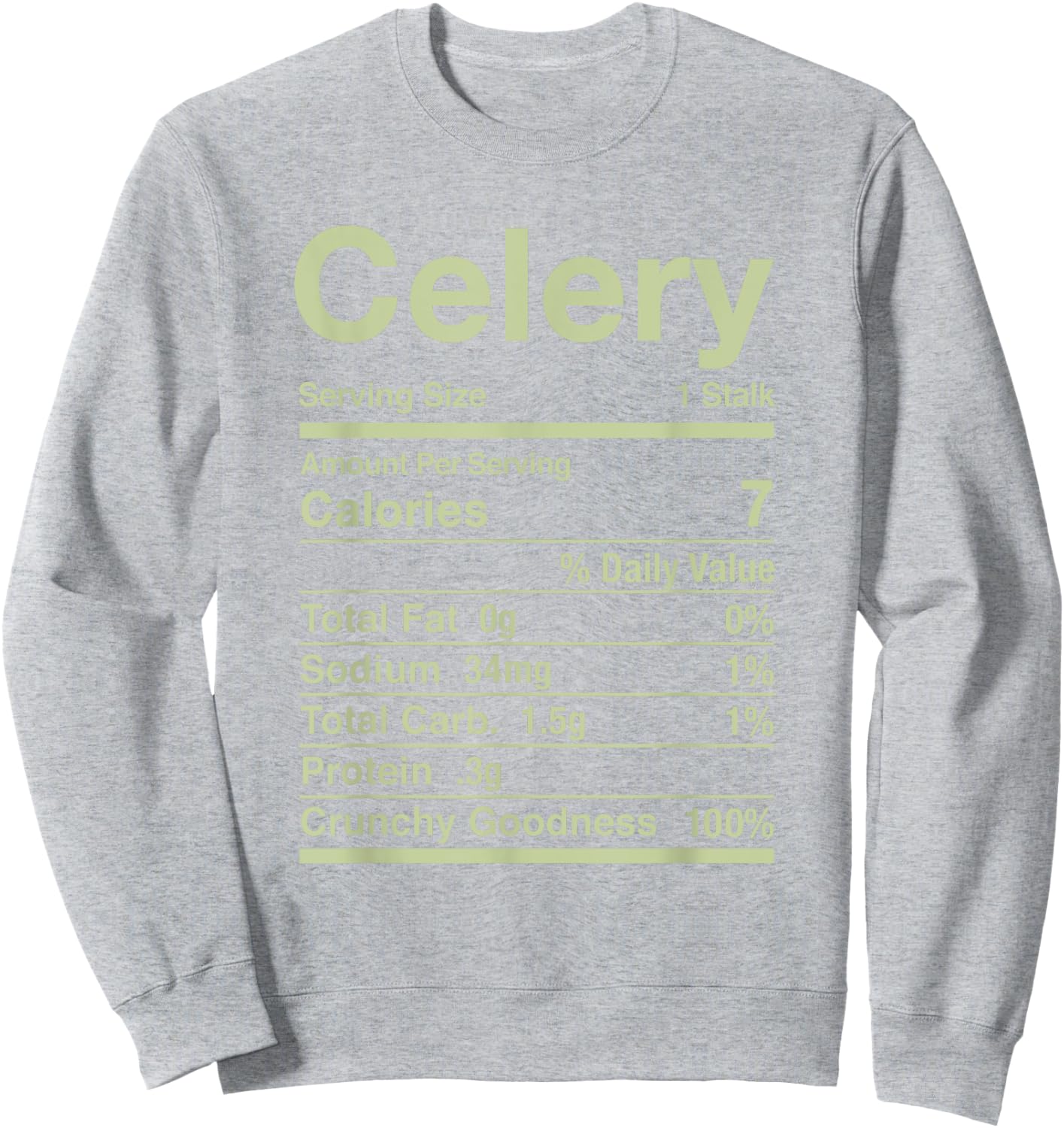 Celery Nutrition Facts Juice Vegetable Thanksgiving Matching Sweatshirt - Sweatshirt | Ash