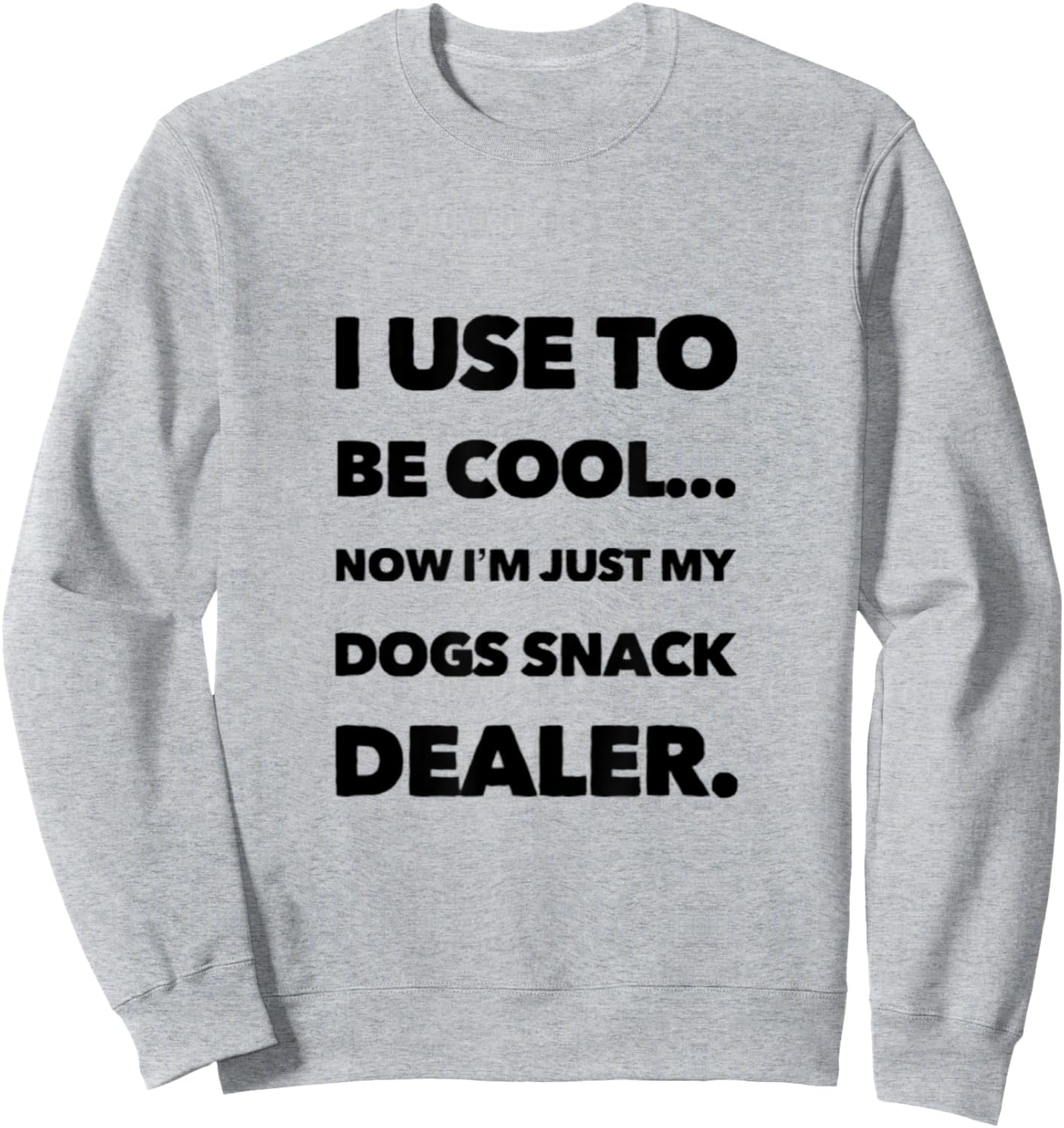 FUN DOG I USE TO BE COOL, NOW I'M JUST MY DOGS SNACK DEALER. Men Women Sweatshirt - Sweatshirt | Ash