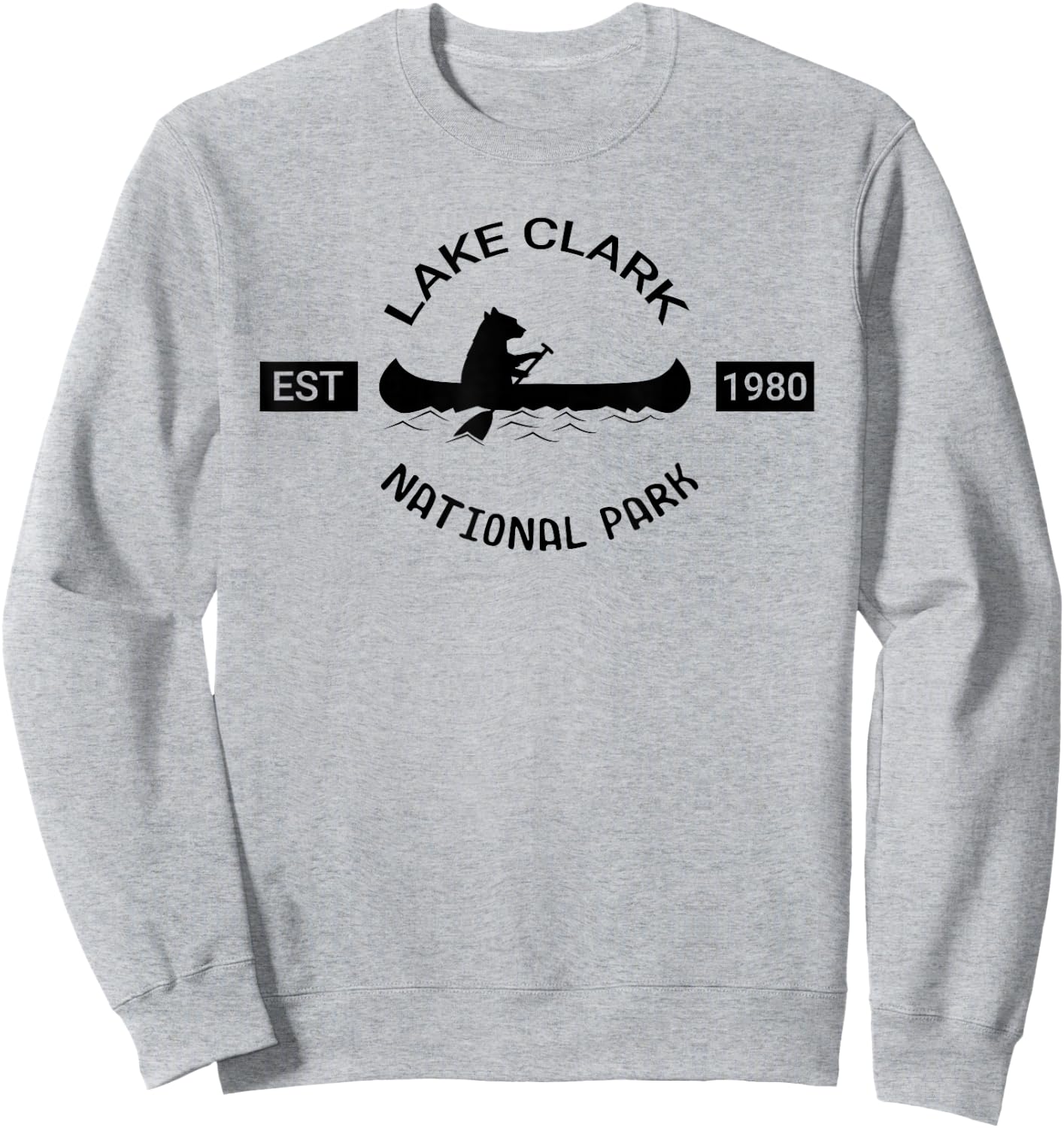 Alaska Bear Shirt | Lake Clark National Park Silhouette Sweatshirt - Sweatshirt | Ash