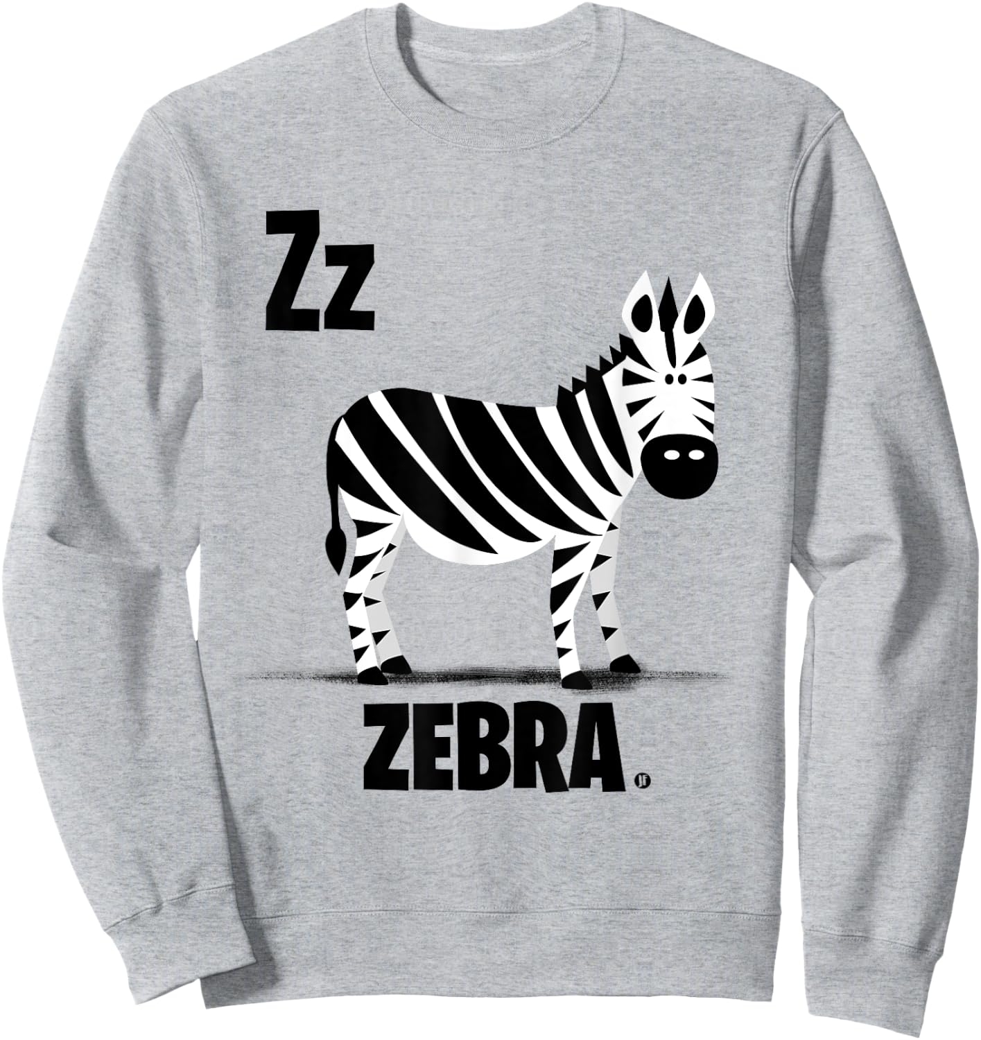 Z is for Zebra - Fun Stylized Zebra Wildlife Design Sweatshirt - Sweatshirt | Ash
