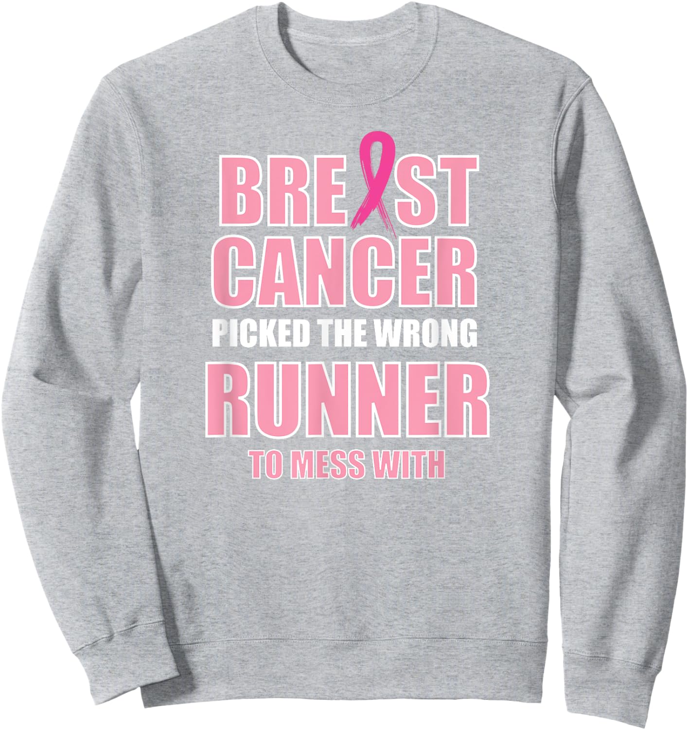 Breast Cancer Awareness Runner & Running Sweatshirt - Sweatshirt | Ash