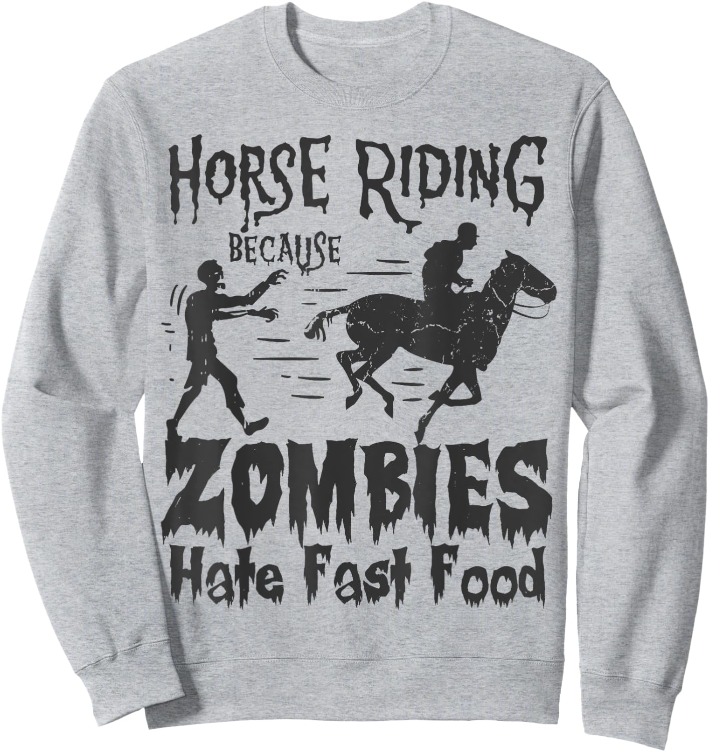 Horse Riding Funny Halloween Equestrian Sweatshirt - Sweatshirt | Ash
