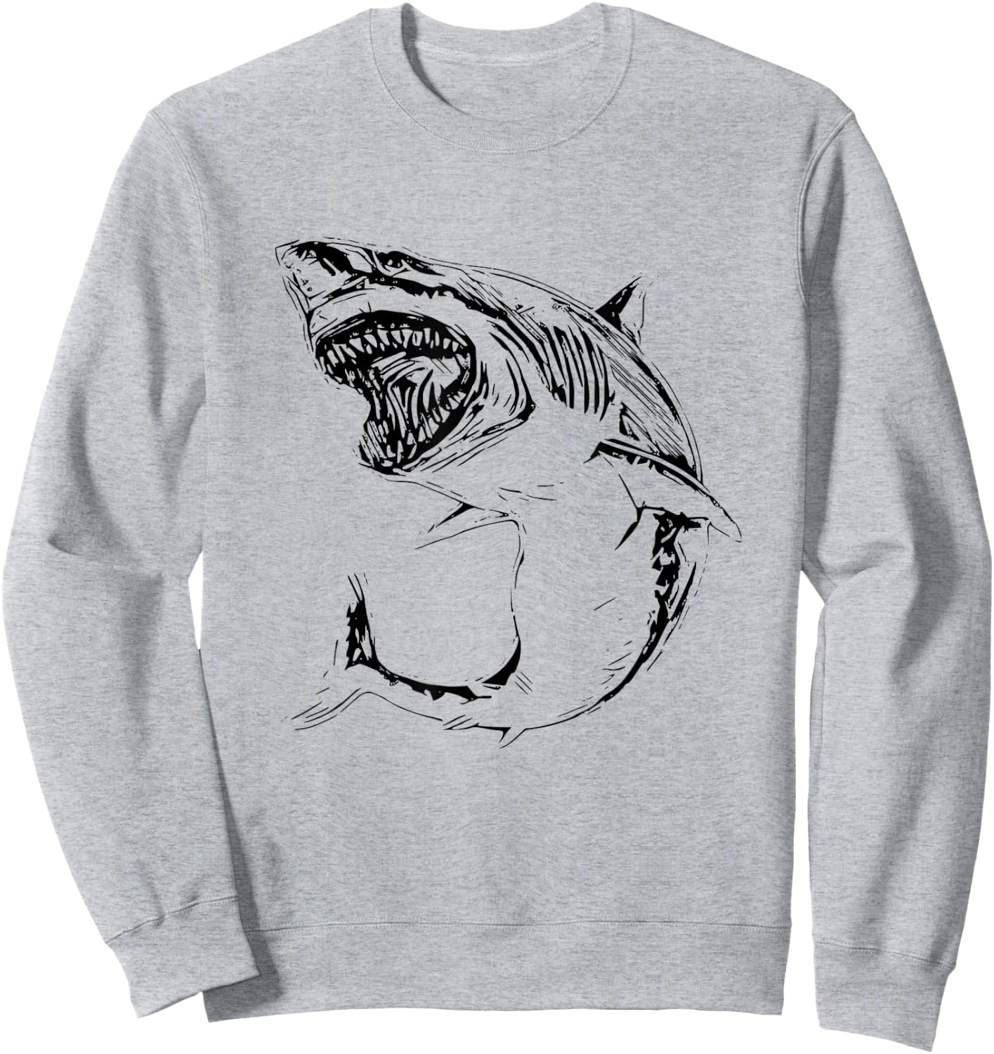 Great White Shark Motif colorful Sharks Predator Shark Sweatshirt - Sweatshirt | Ash