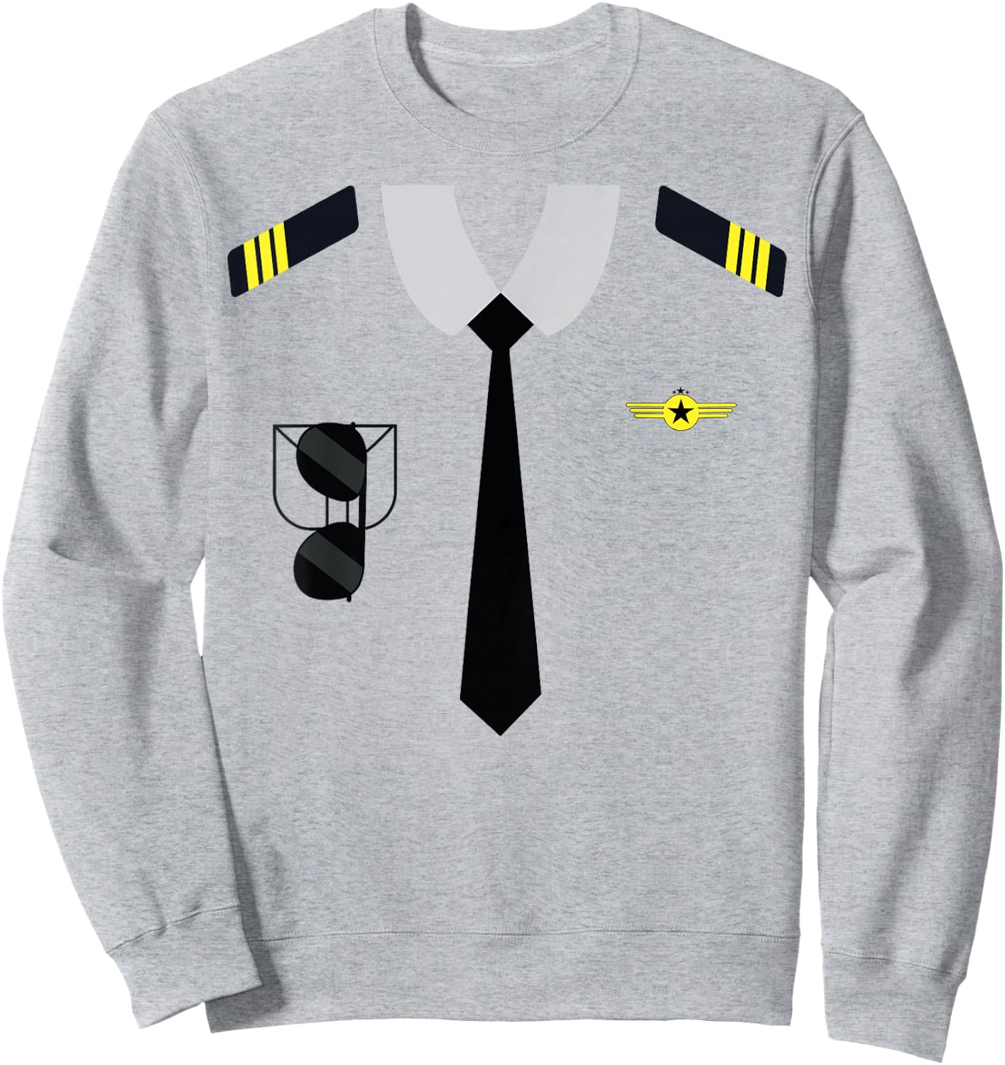 Airplane Pilot Costume Funny Aviation Uniform Men Boy Girl Sweatshirt - Sweatshirt | Ash