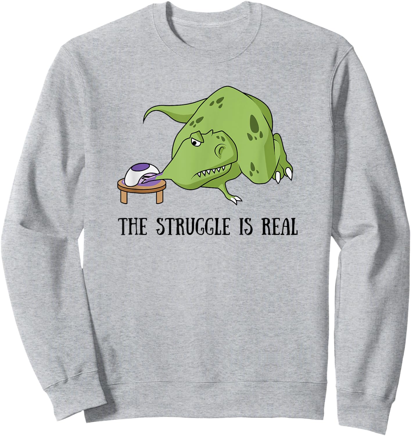 Nail Tech Shirt | Tyrannosaurus Rex Drying Nails Sweatshirt - Sweatshirt | Ash