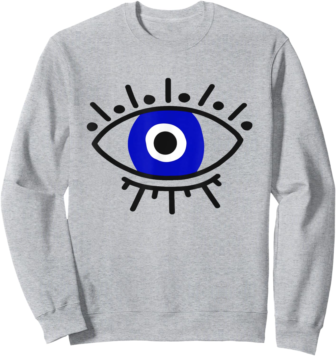 Evil Eye Curse Protection Hand of Hamsa Seeing Eyes Evil Eye Sweatshirt - Sweatshirt | Ash