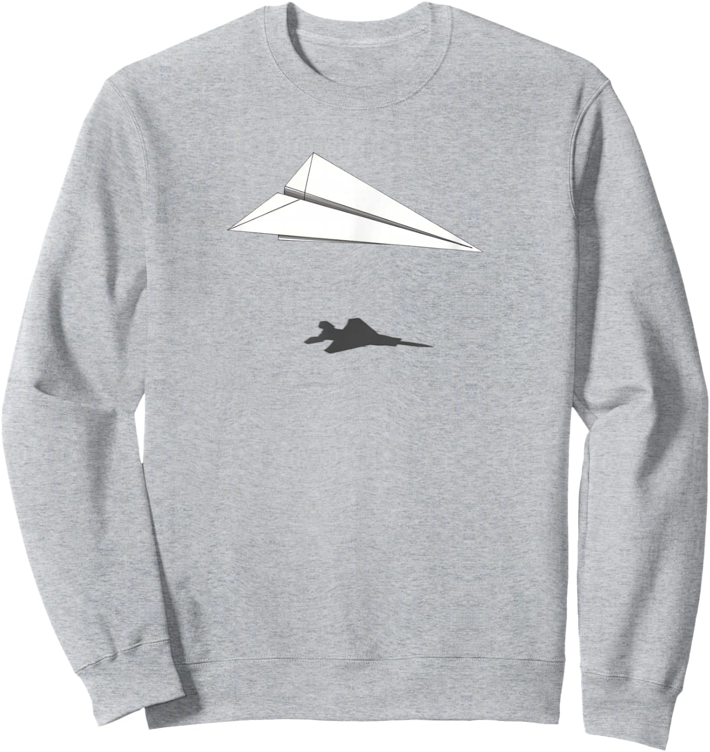 Paper Airplane Shadow F-15 Eagle Sweatshirt - Sweatshirt | Ash