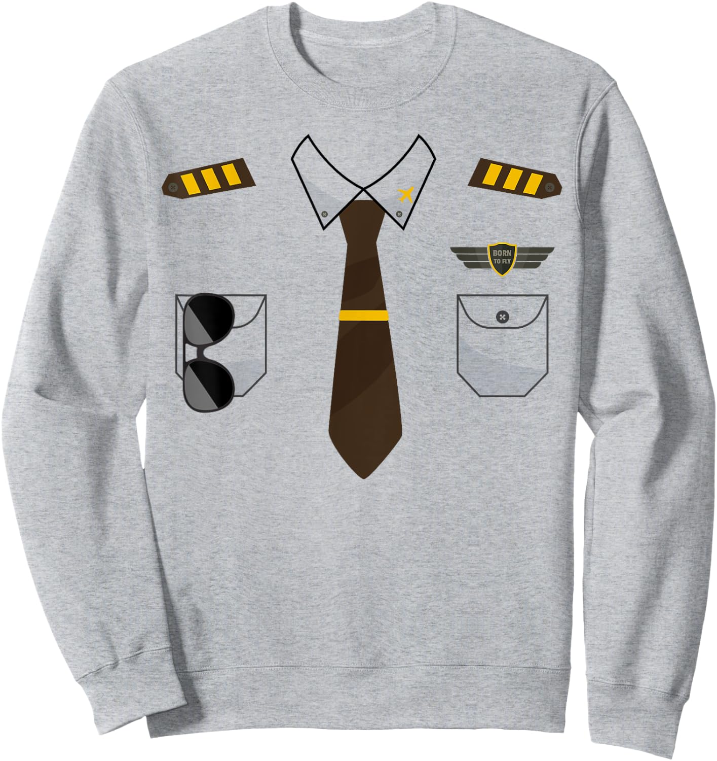 Pilot Costume Birthday Kids Airplane Pilot Halloween Sweatshirt - Sweatshirt | Ash