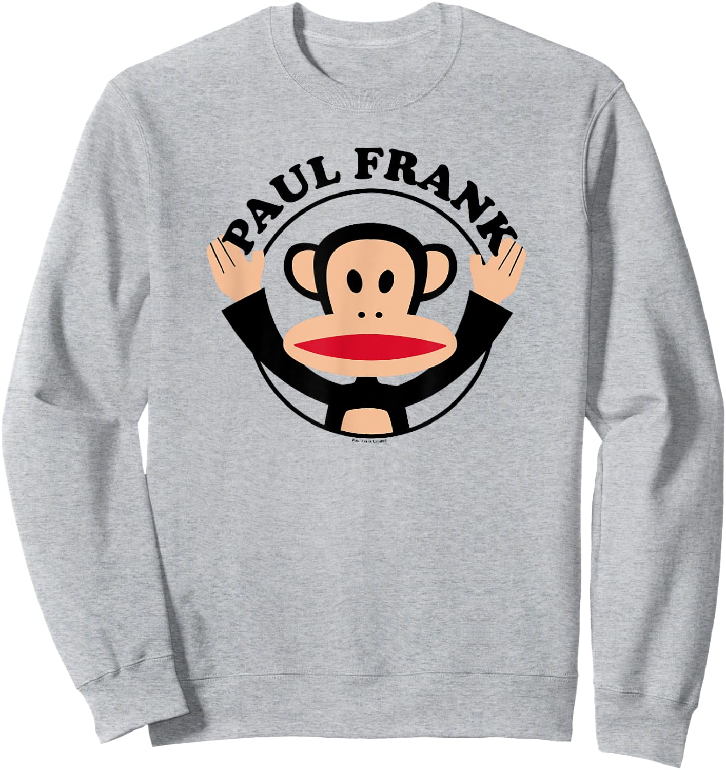 Paul Frank Kids Julius the Monkey , Grey, Small, Short Sleeve, , Classic Fit, Lightweight, Pull On Sweatshirt - Sweatshirt | Ash
