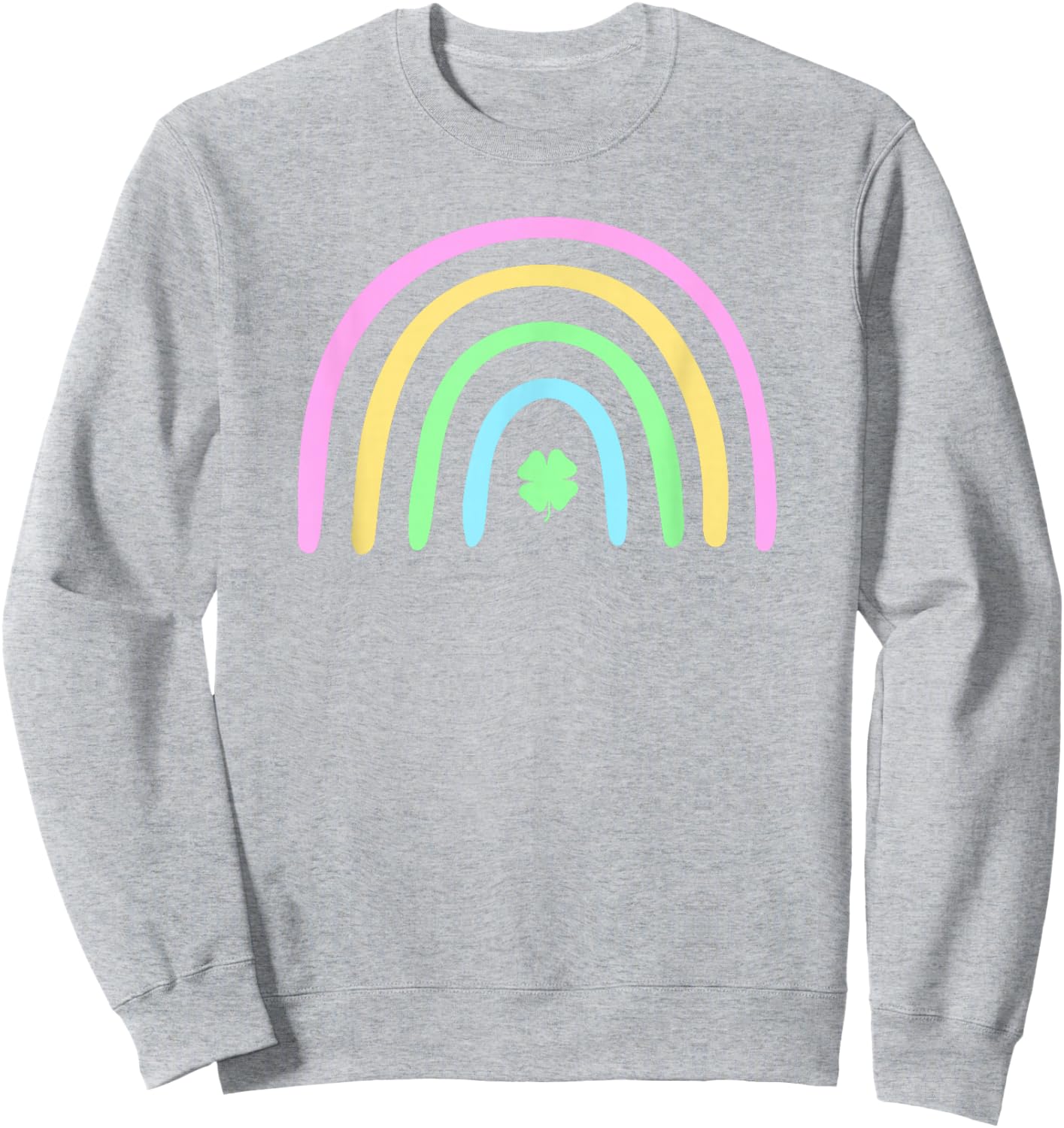 Four Leaf Clover Rainbow St Patrick's Day Sweatshirt - Sweatshirt | Ash
