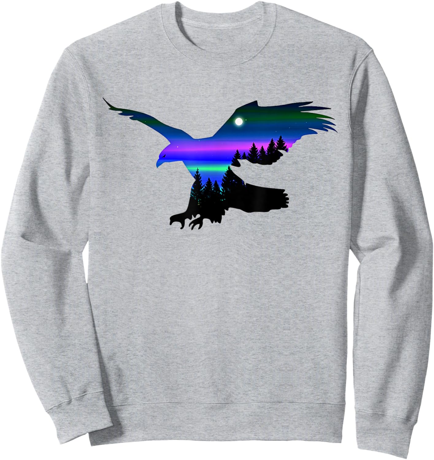 Beautiful Flying Eagle Aurora Sky Silhouette Sweatshirt - Sweatshirt | Ash