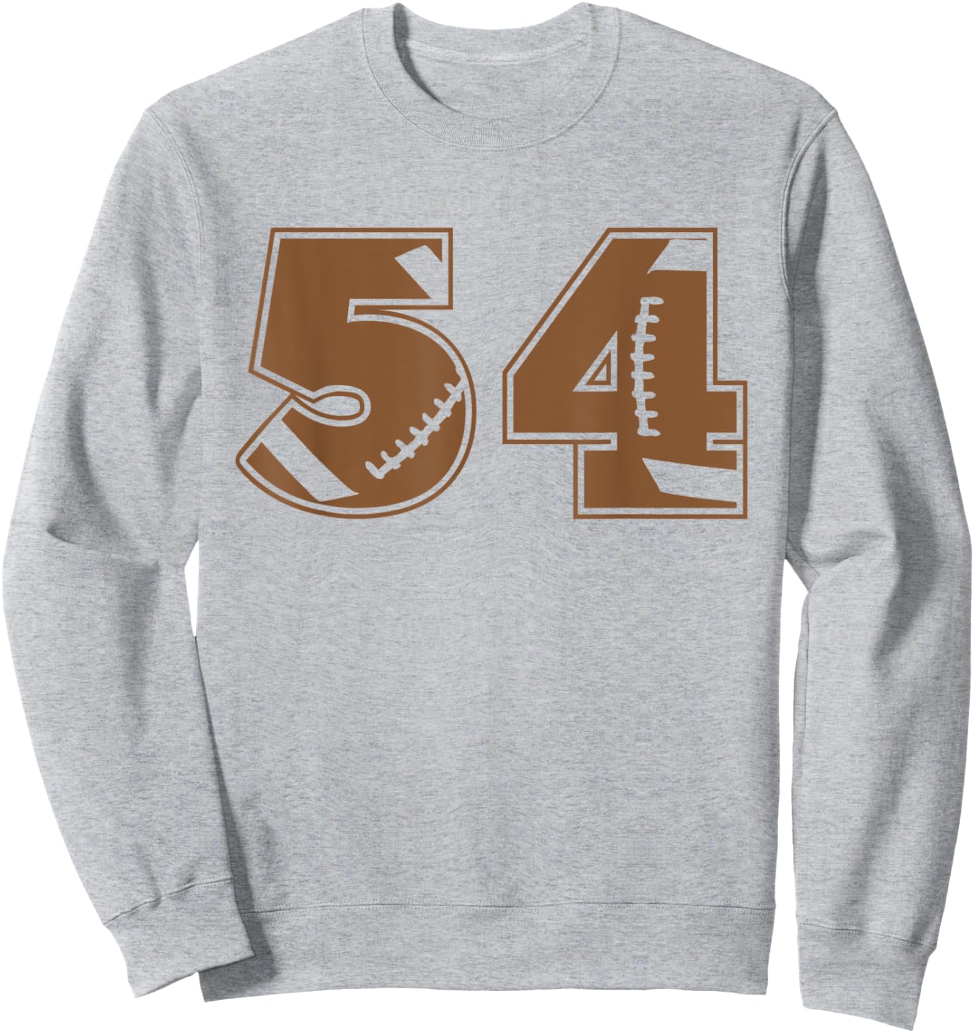 Football 54 Jersey Number Sweatshirt - Sweatshirt | Ash