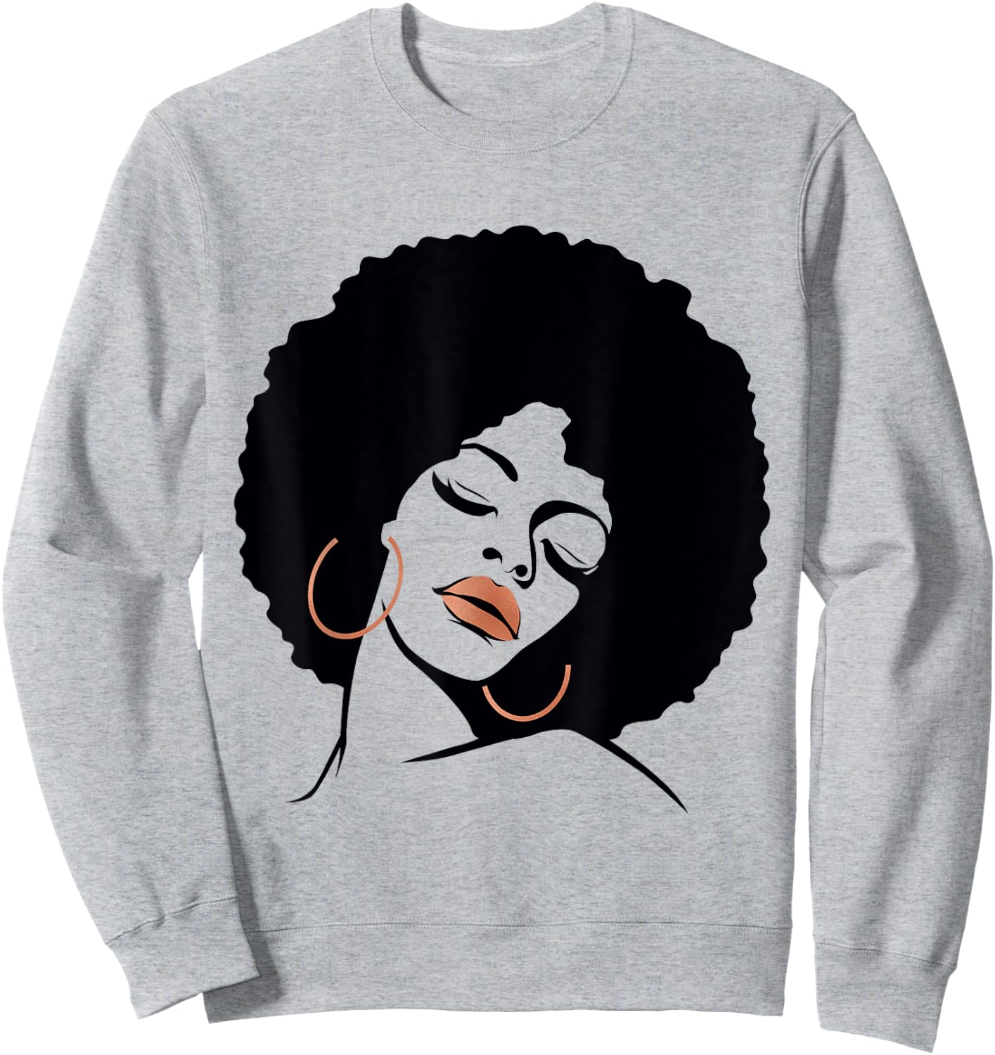 Black Girl Magic Shirt Natural Hair Afro Rose Gold Red Lips Sweatshirt - Sweatshirt | Ash